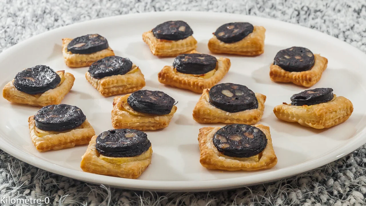 Feuilletés pomme et boudin noir