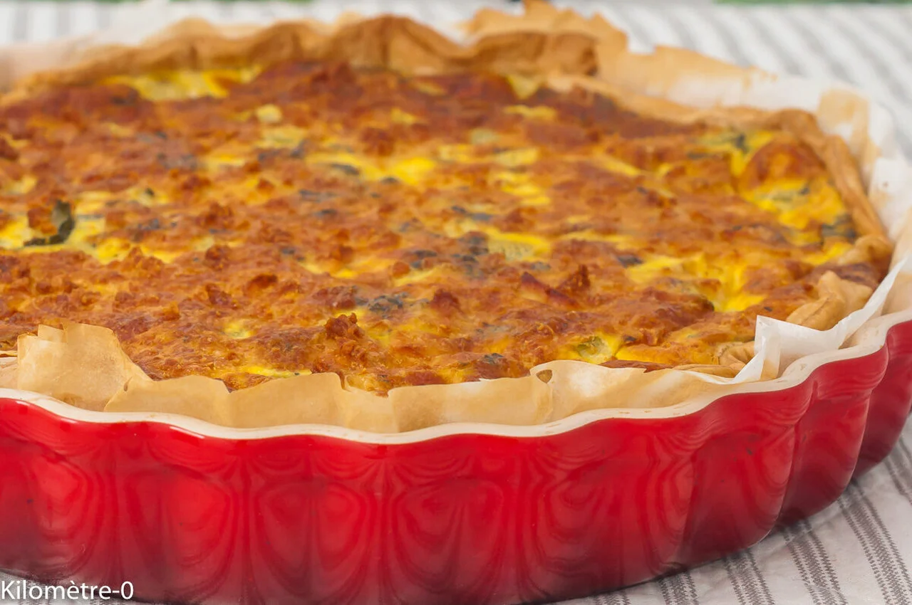 Tarte petits pois, courgettes et fêta