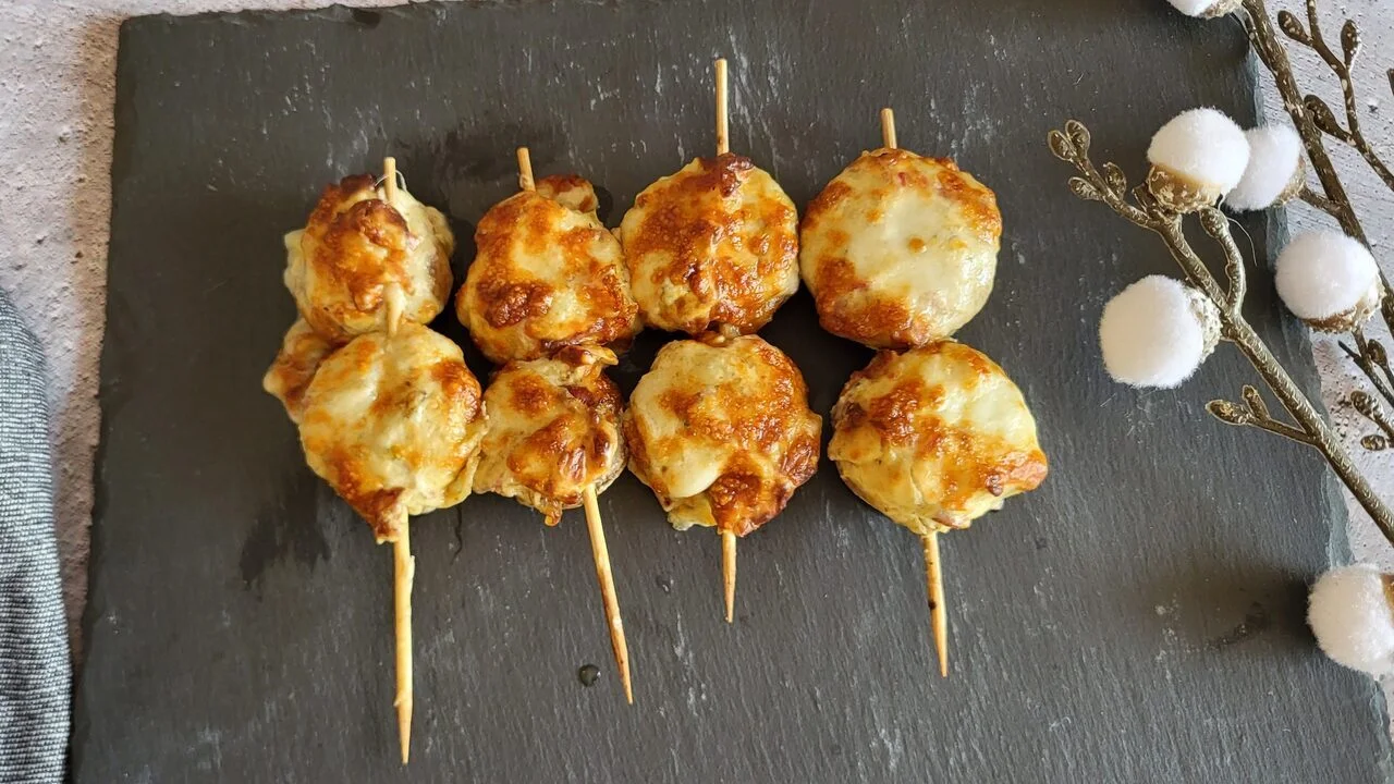 Brochettes de champignons farcis