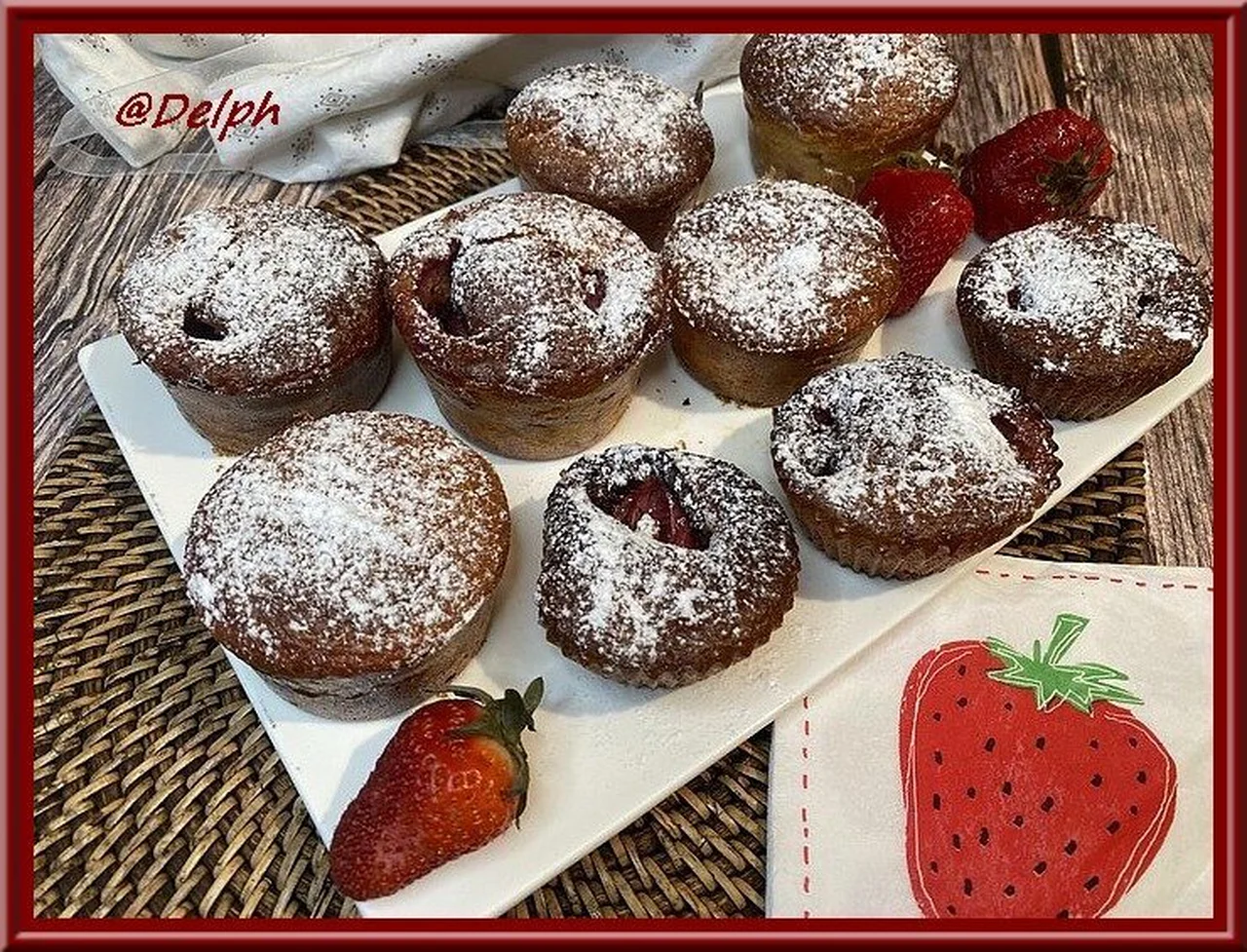 Muffins au yaourt, citron et fraises