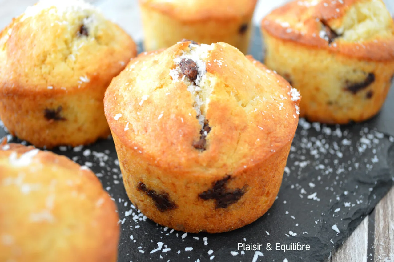 Muffins noix de coco et pépites de chocolat