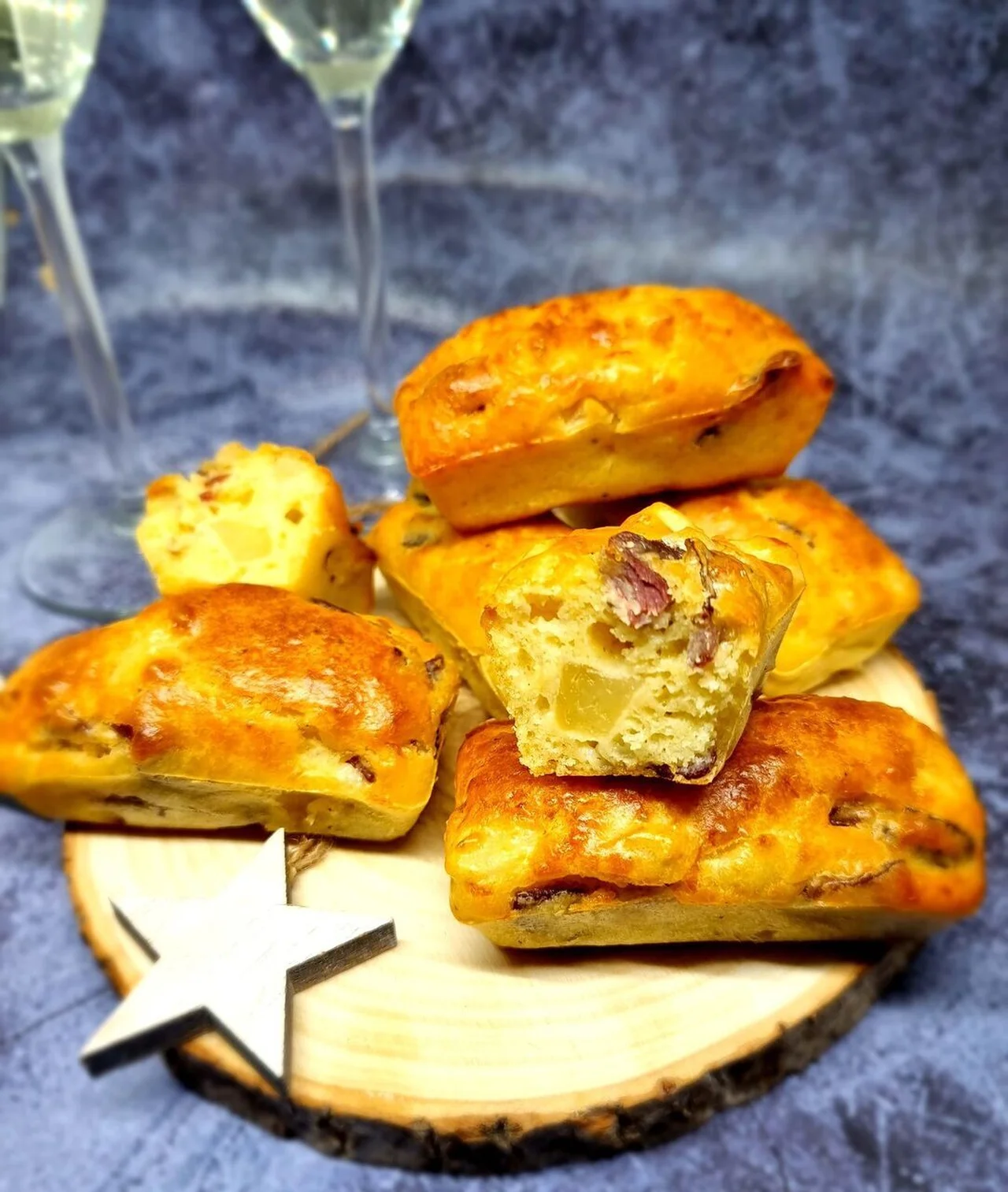 Mini-cakes aux magrets fumés et pommes