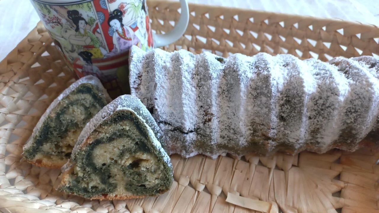 Cake marbré chocolat blanc et matcha