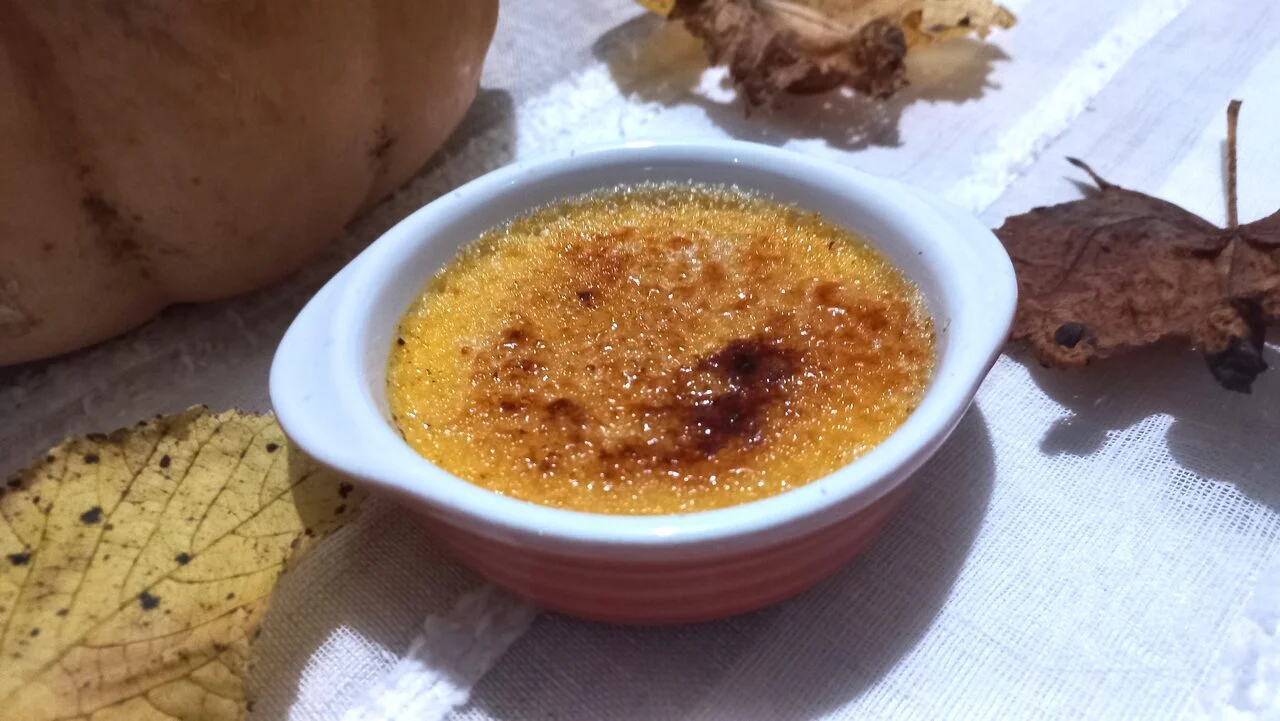 Crème brûlée au potiron, épices et vanille