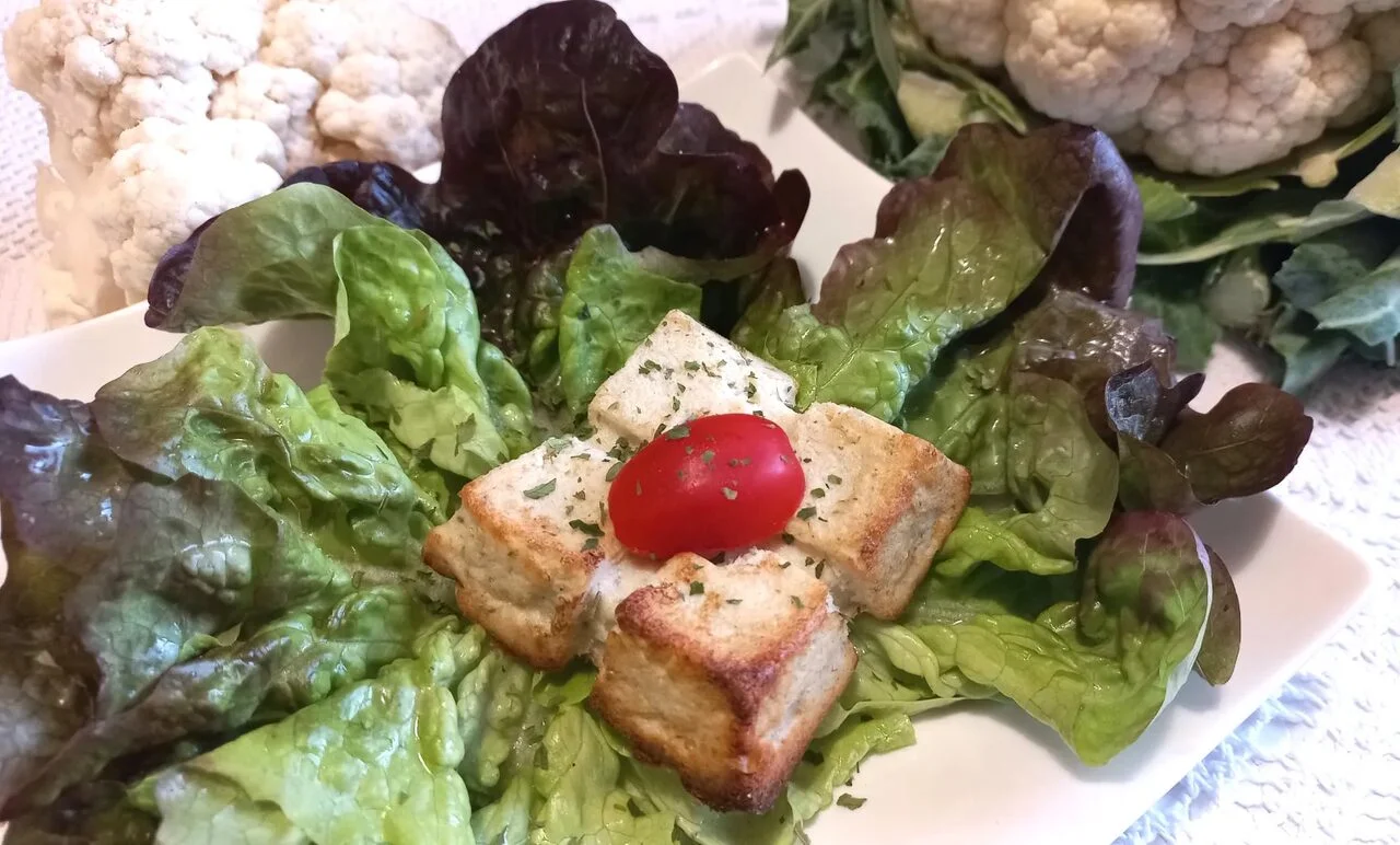 Gâteau au chou-fleur, fromage blanc et parmesan