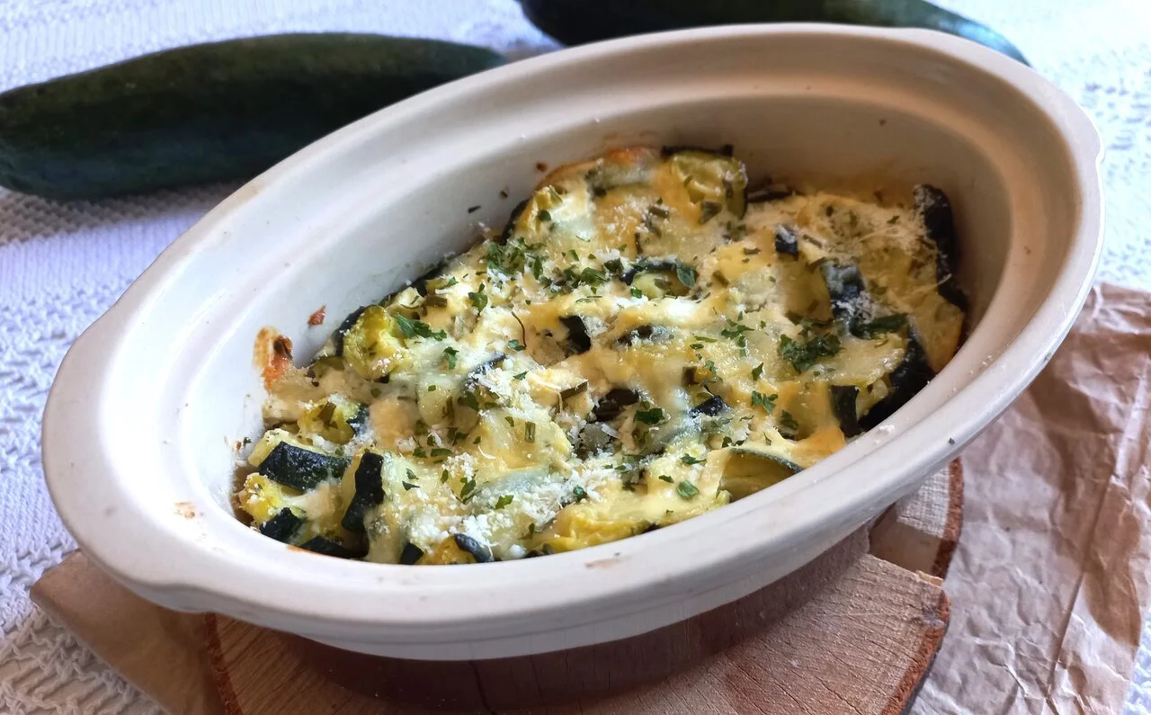Gratin de courgette à la mozzarella