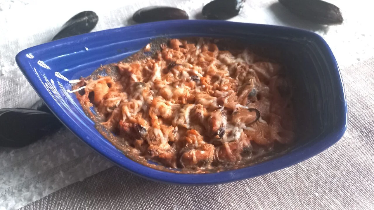 Gratiné de fruits de mer à la bisque de homard