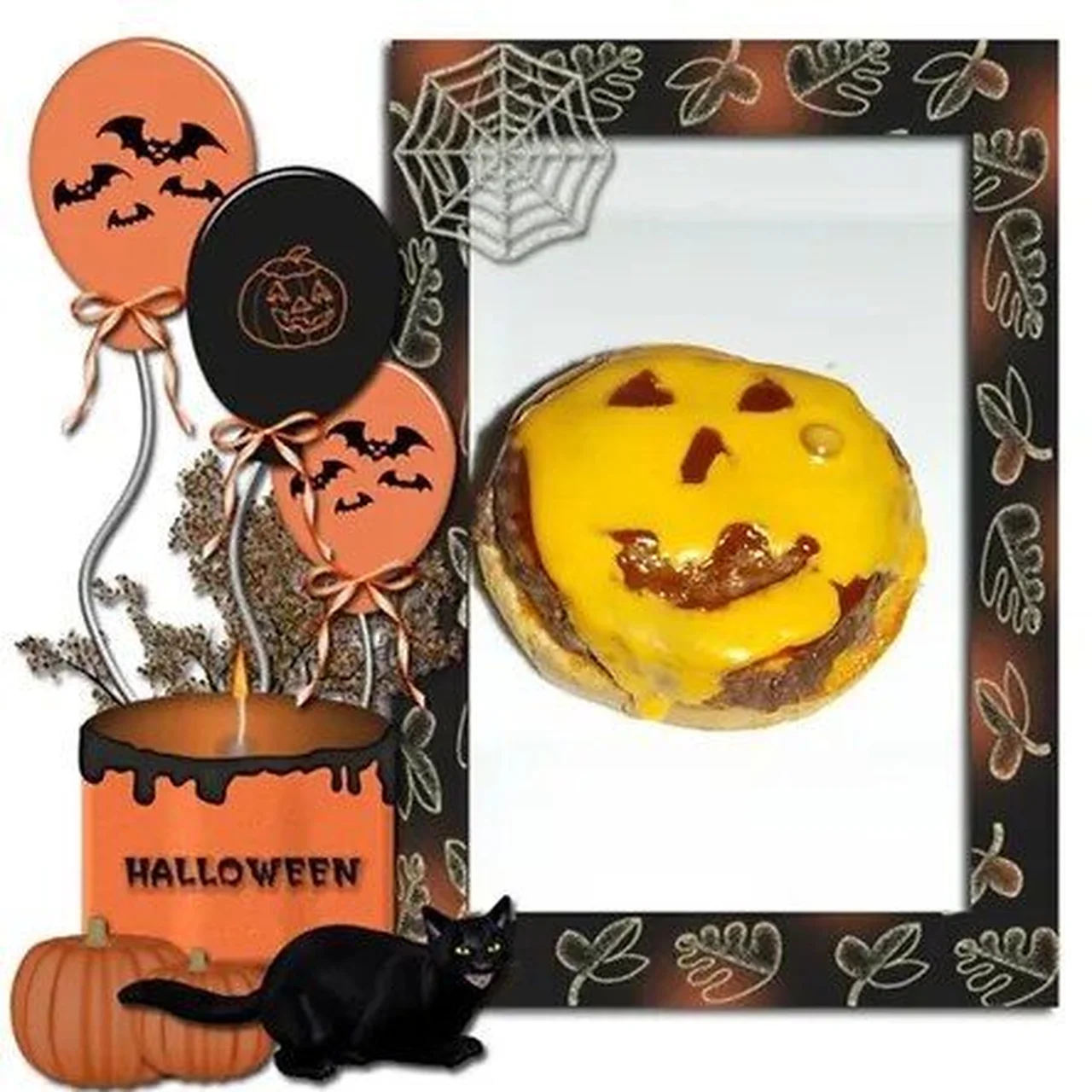 Hamburger citrouille d'Halloween