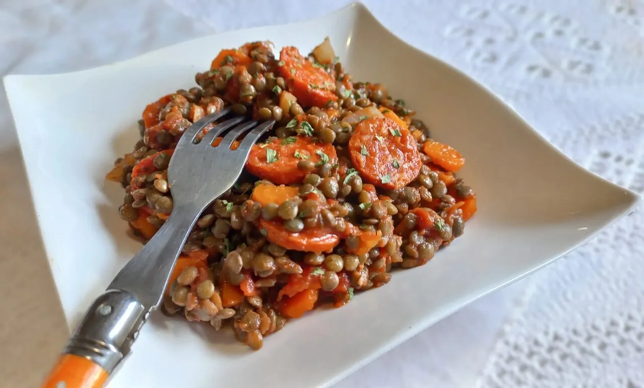 Lentilles à la bolognaise au chorizo