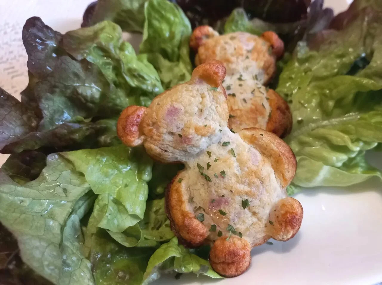 Oursons au jambon et fromage ail et fines herbes