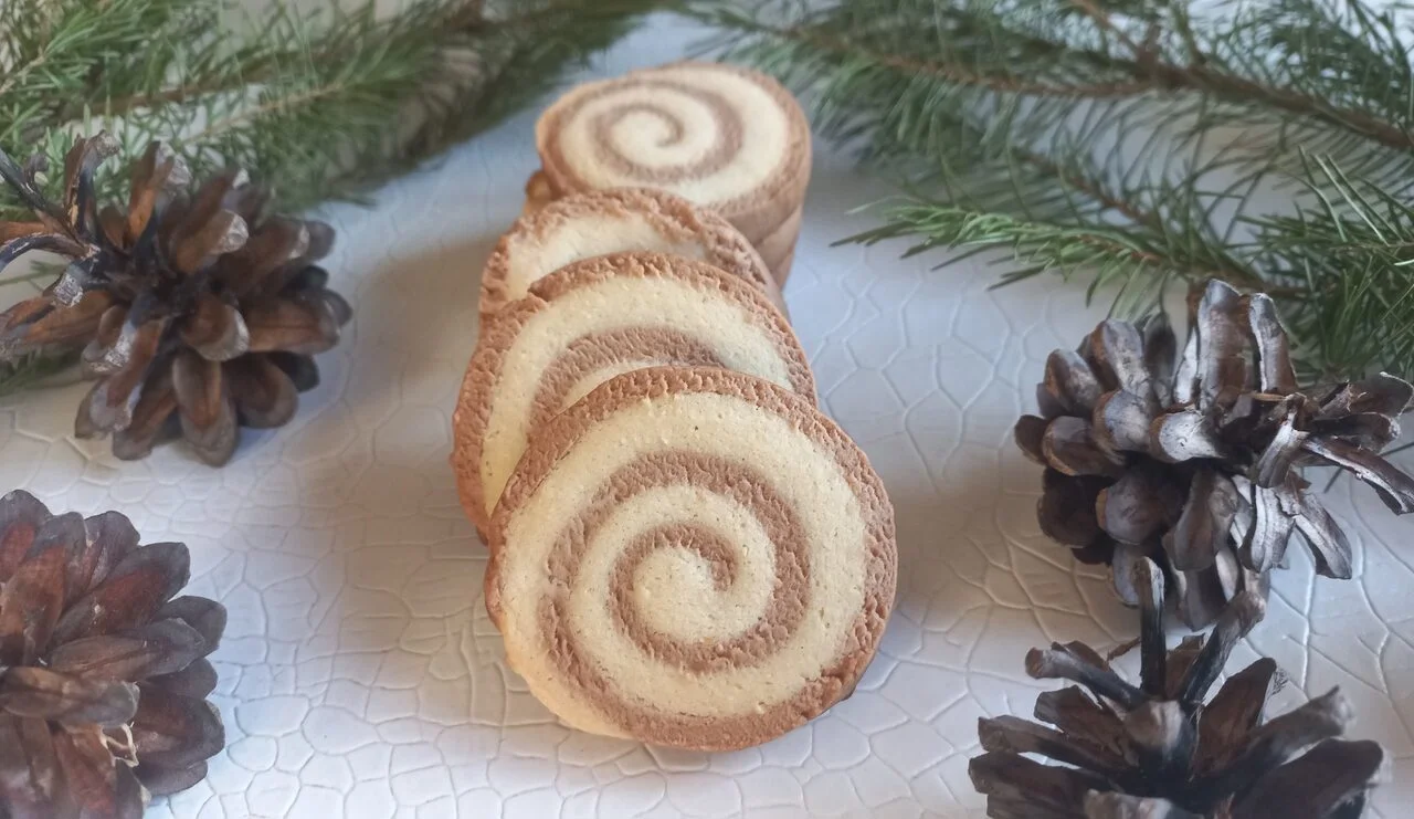 Sablés escargots au cacao, cannelle et vanille