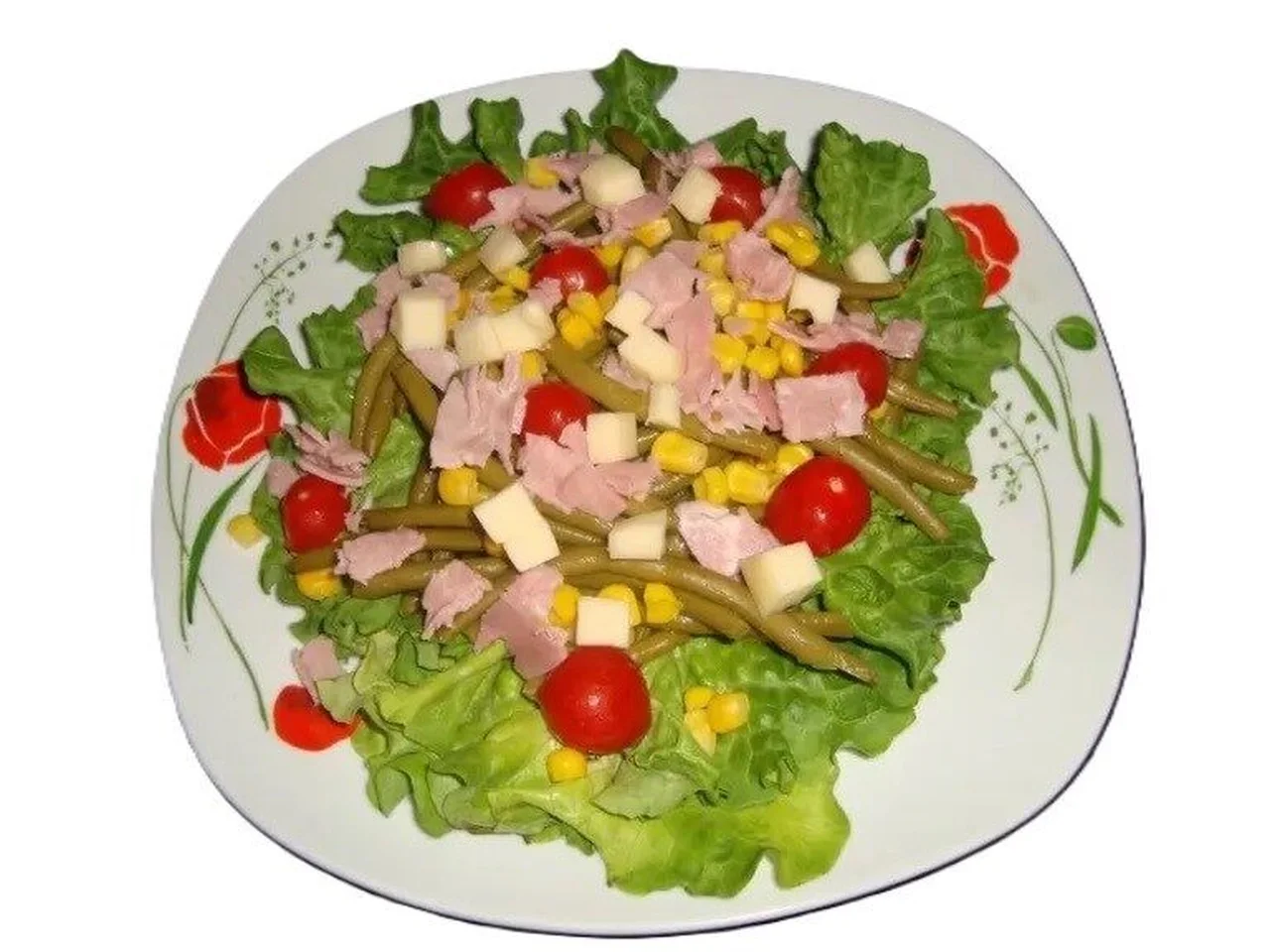 Salade composée de haricots verts et de maïs