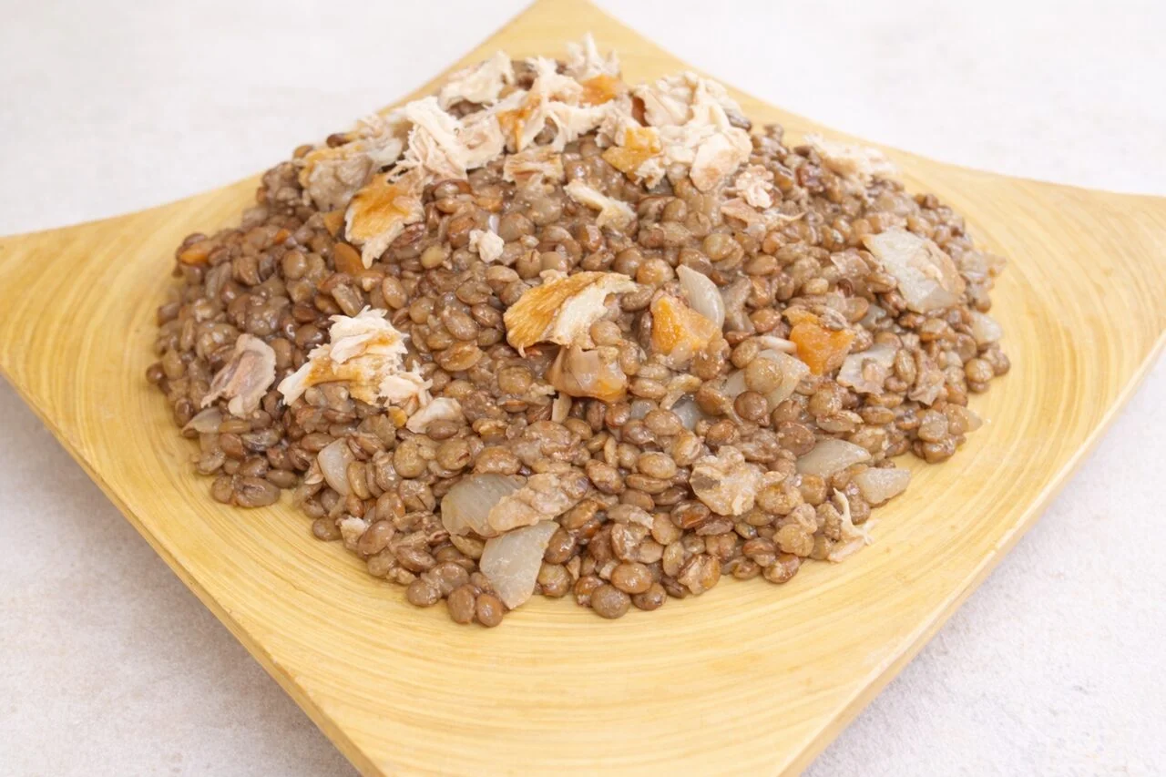 Salade de lentilles au maquereau fumé