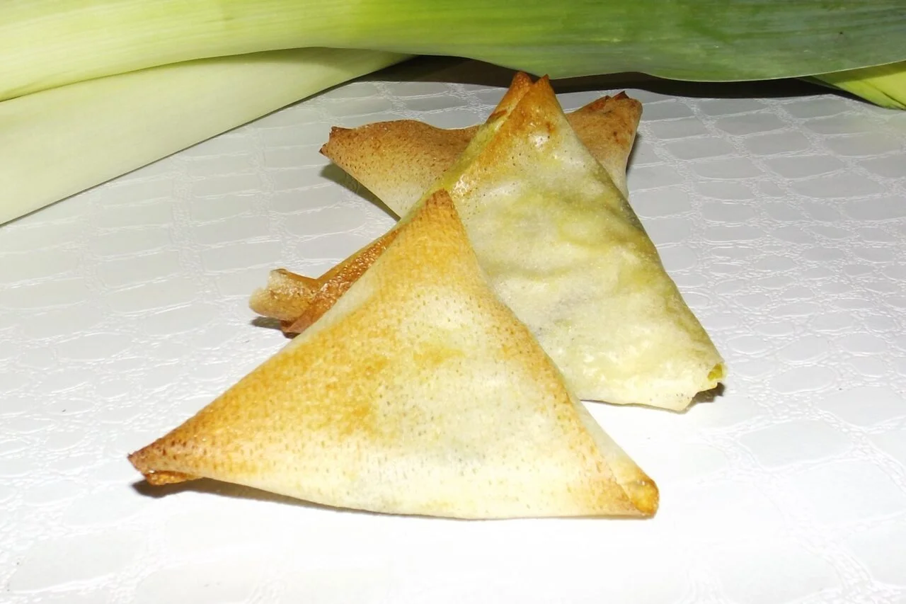 Samoussa poireaux et roquefort