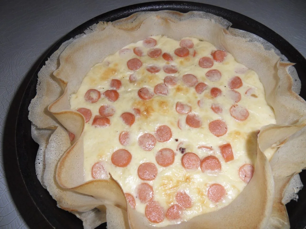 Tart'brick aux knacki et au Pont-l'évêque