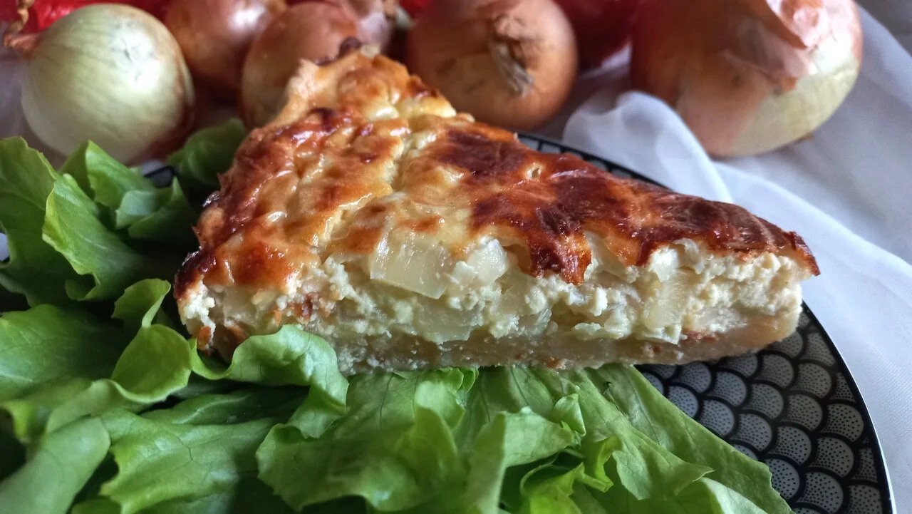 Tarte oignons, mascarpone et chèvre