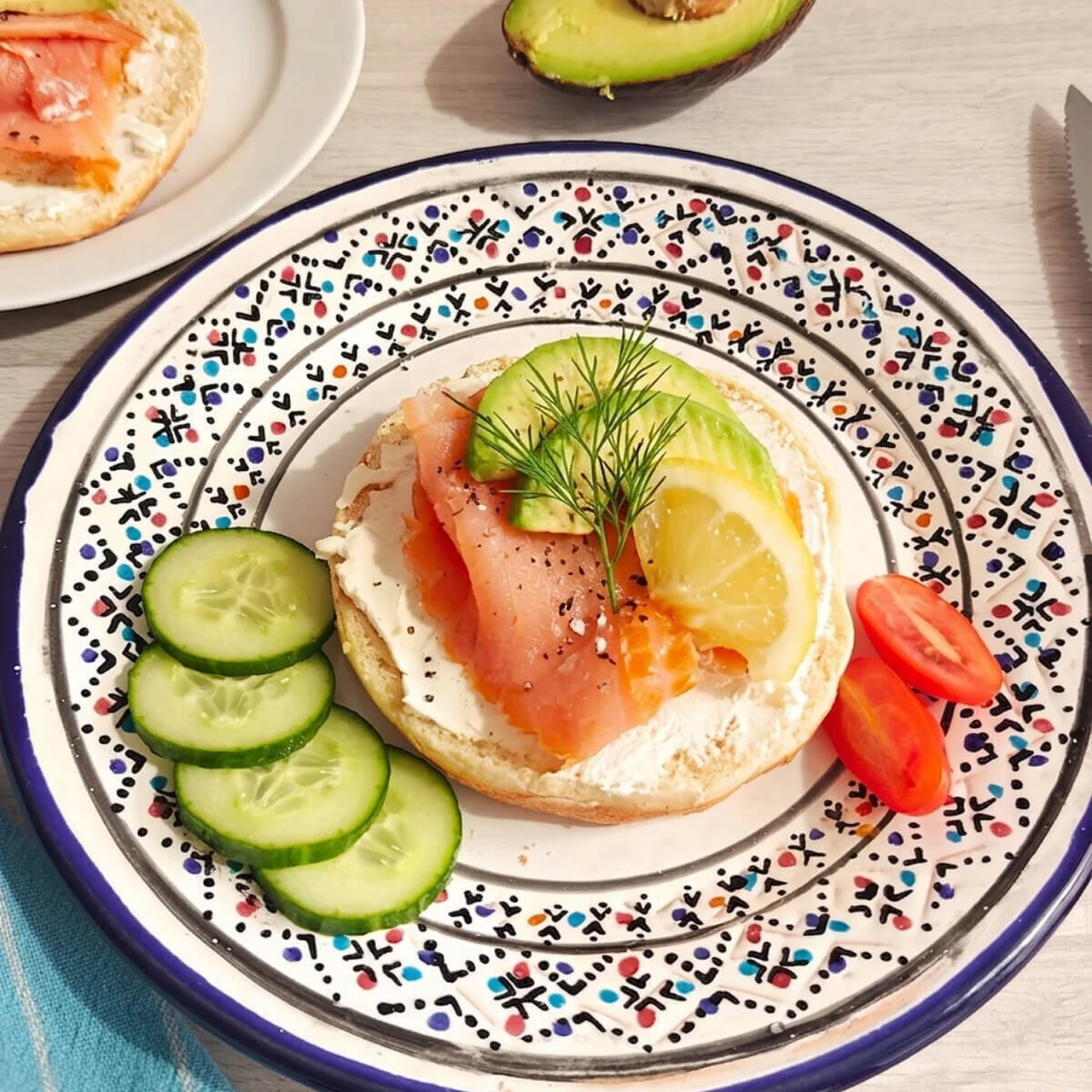 Bagel saumon avocat