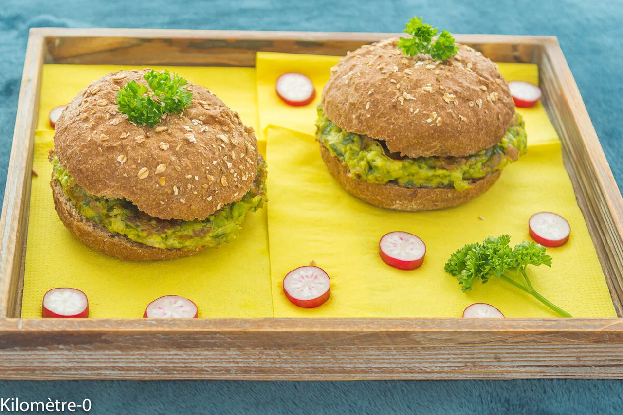 Burger à la galette de petits pois