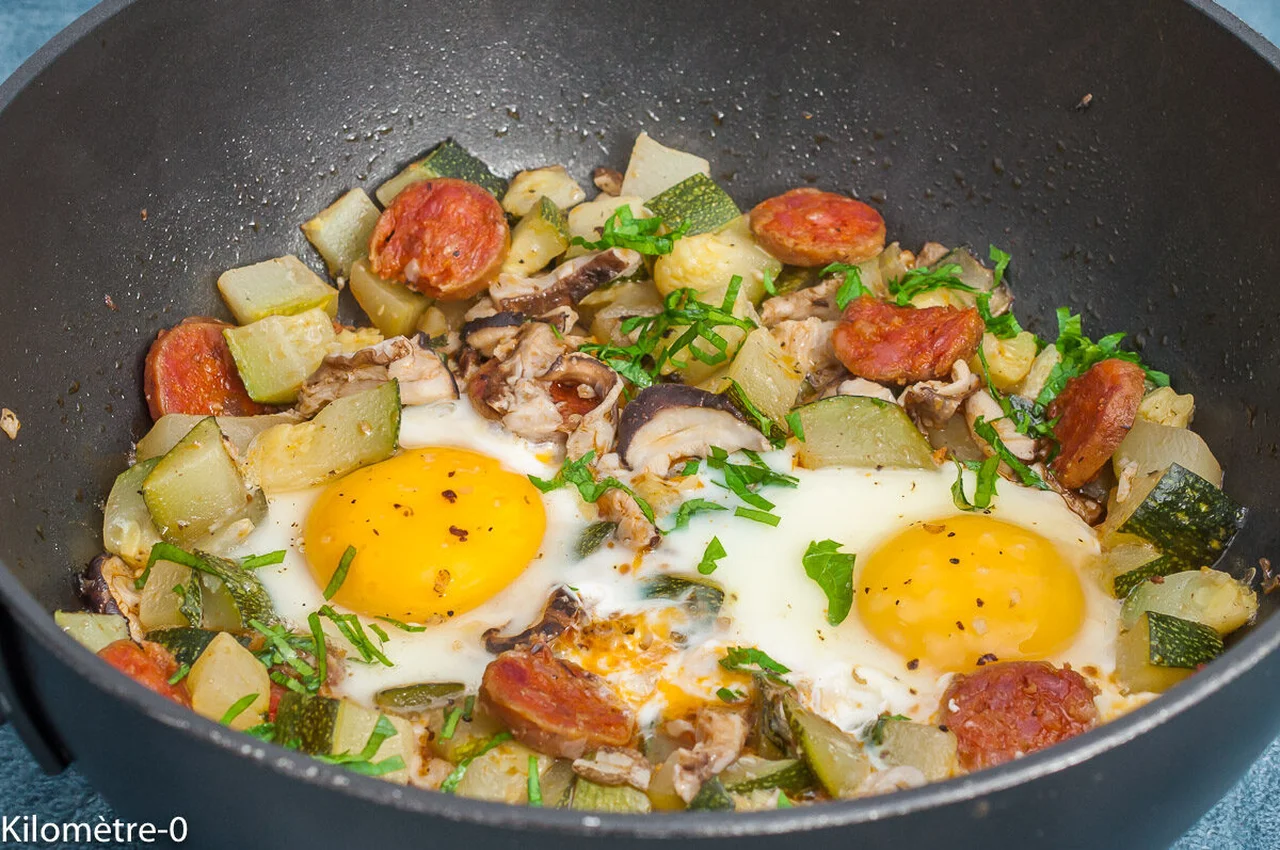 Poêlée automnale aux courgettes et coulemelles