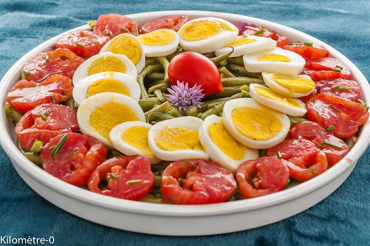 Salade aux haricots verts et tomates