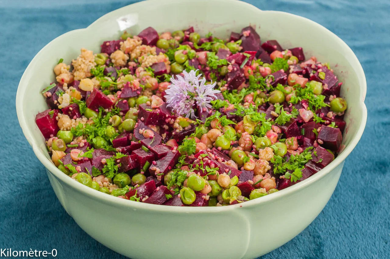 Salade de pois chiches, sarrasin et betterave