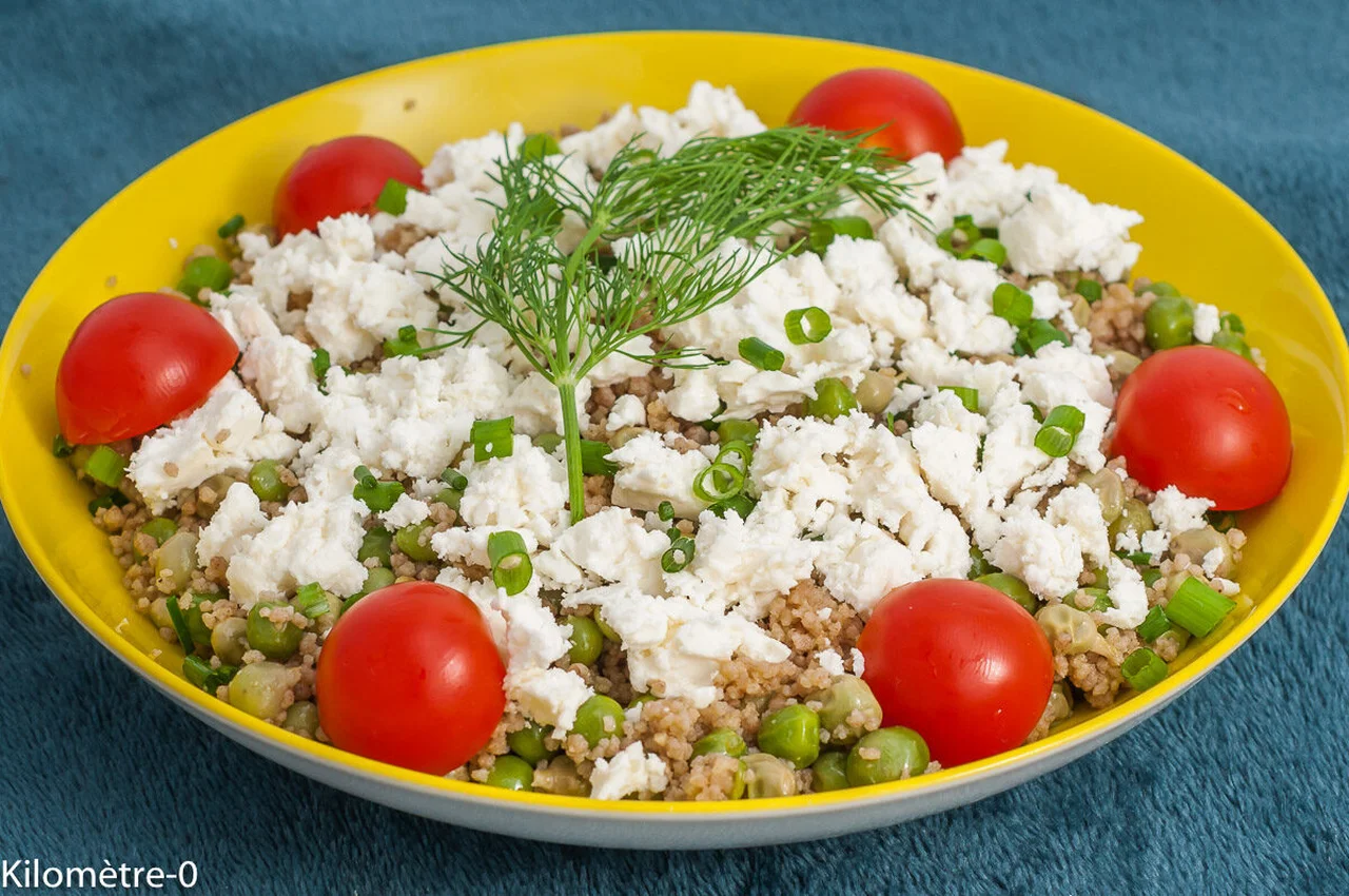 Taboulé breton aux petits pois et à la fêta