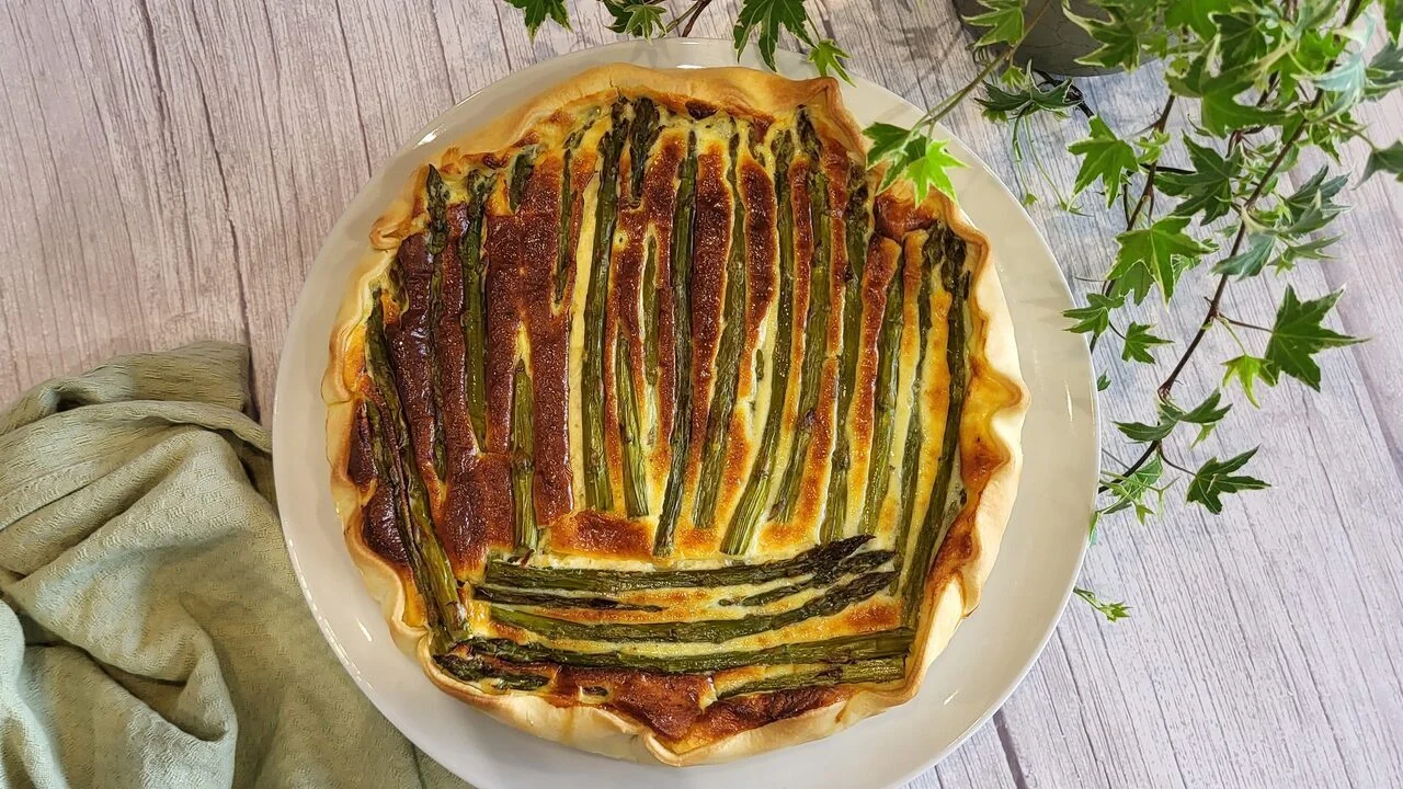 Quiche asperges, chèvre et parmesan