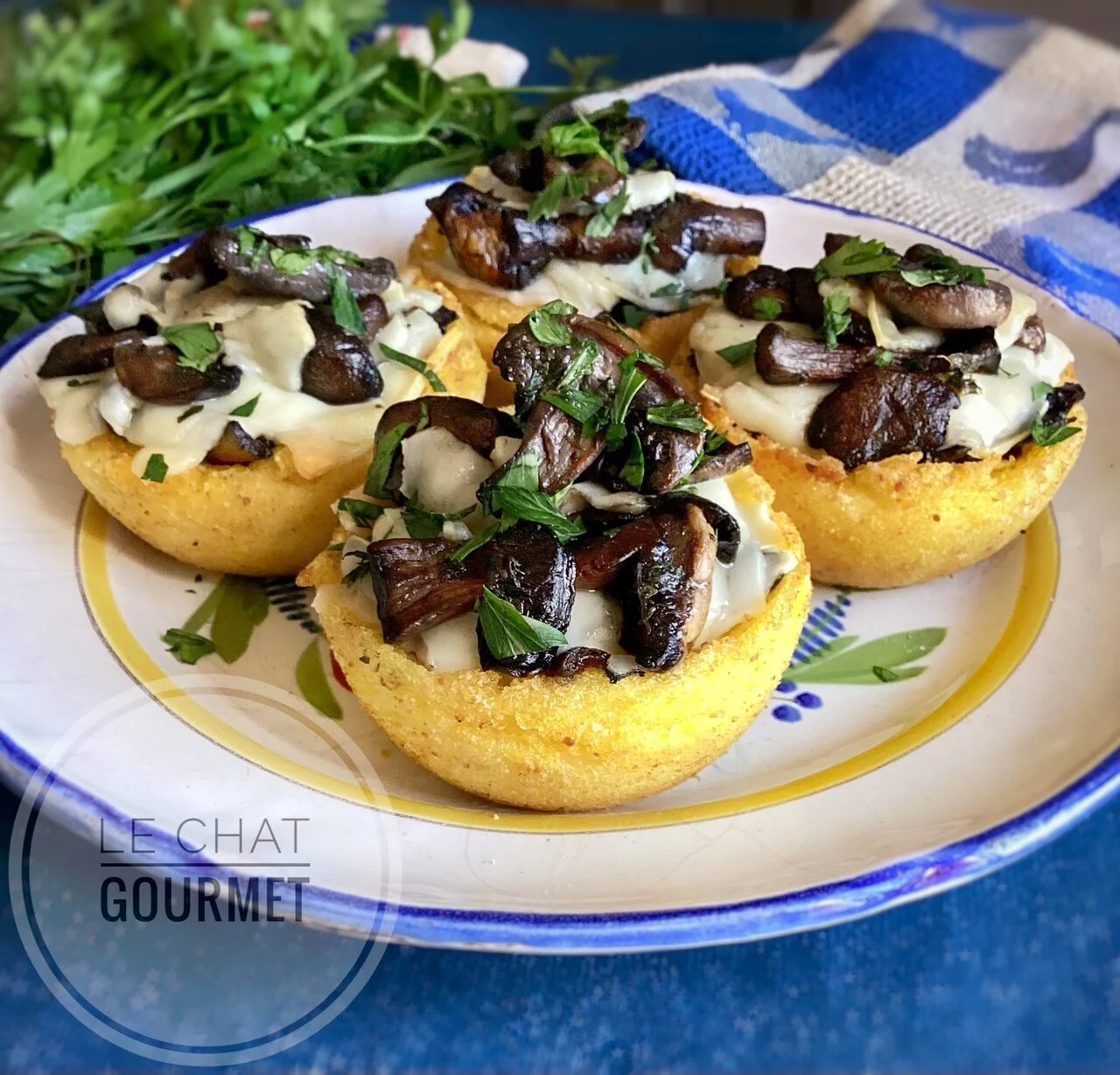 Paniers de polenta aux champignons