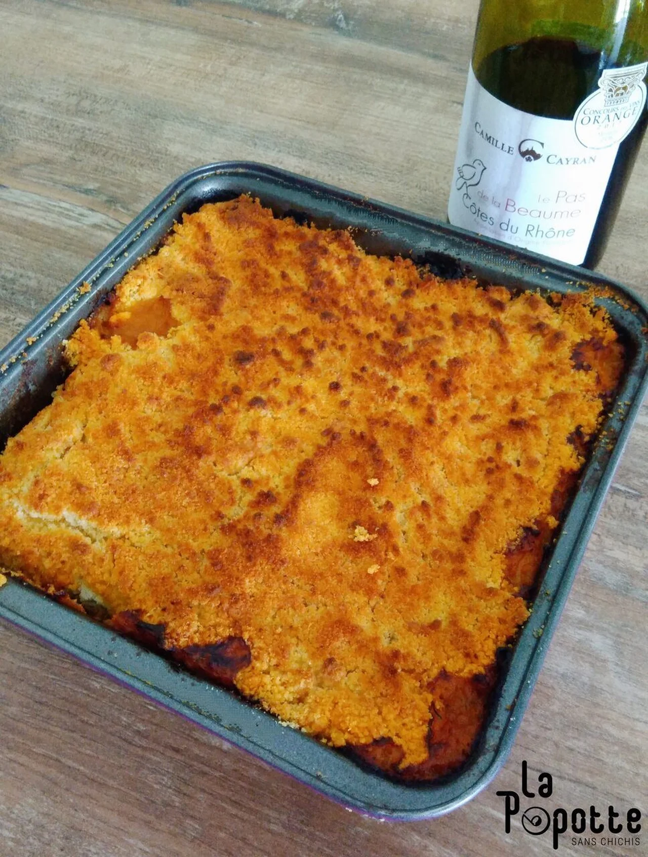 Crumble courgette, chorizo, chèvre