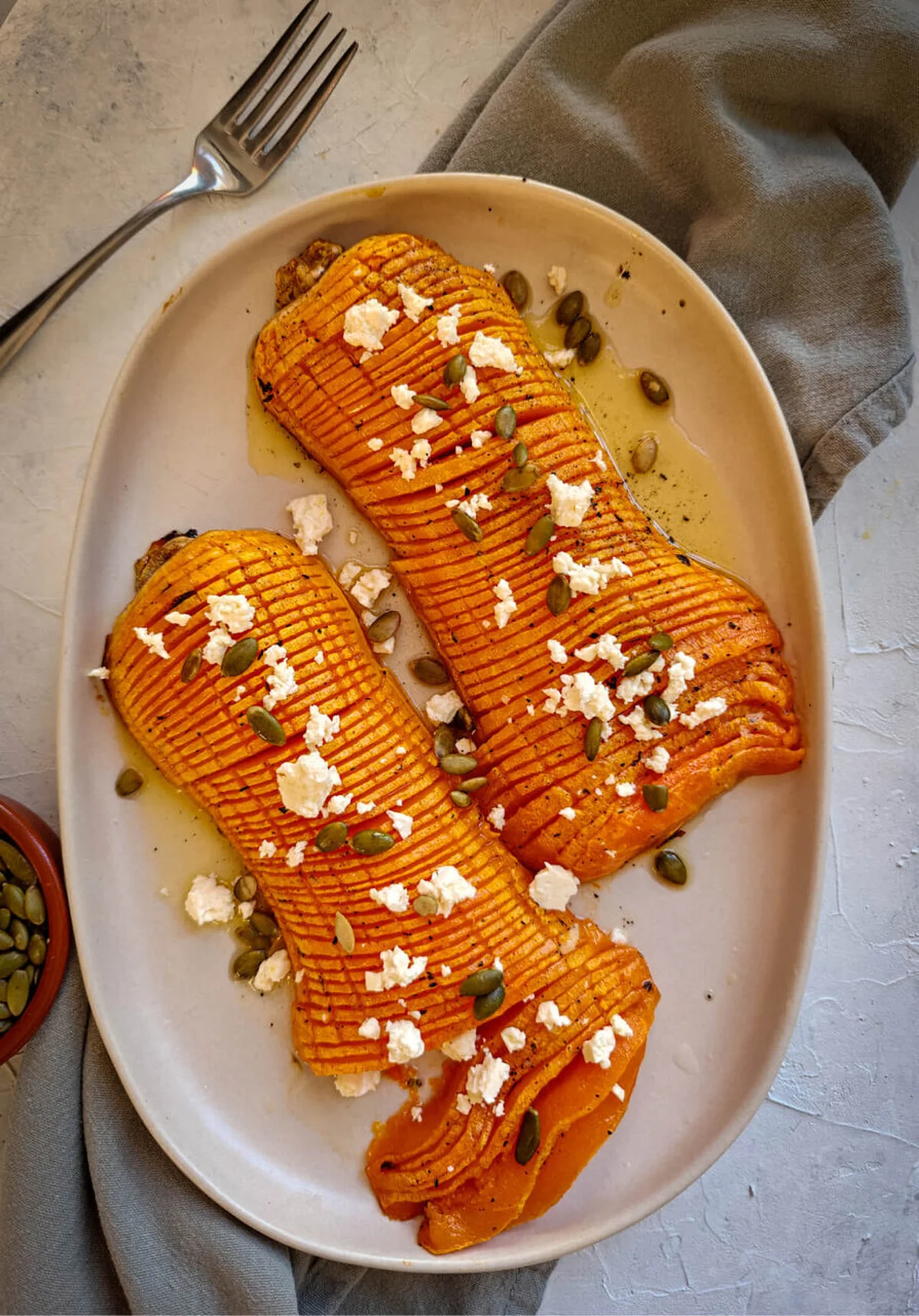 Butternut rôti au four avec feta