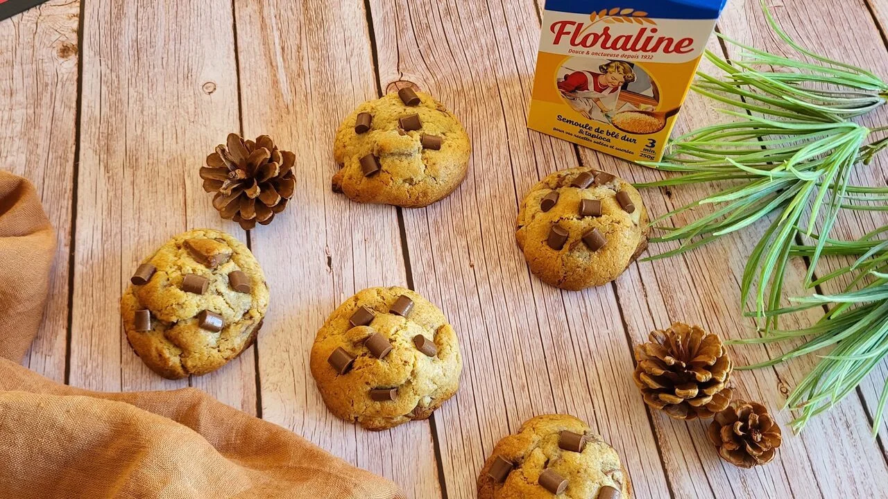 Cookies au coeur de floraline et chocolat