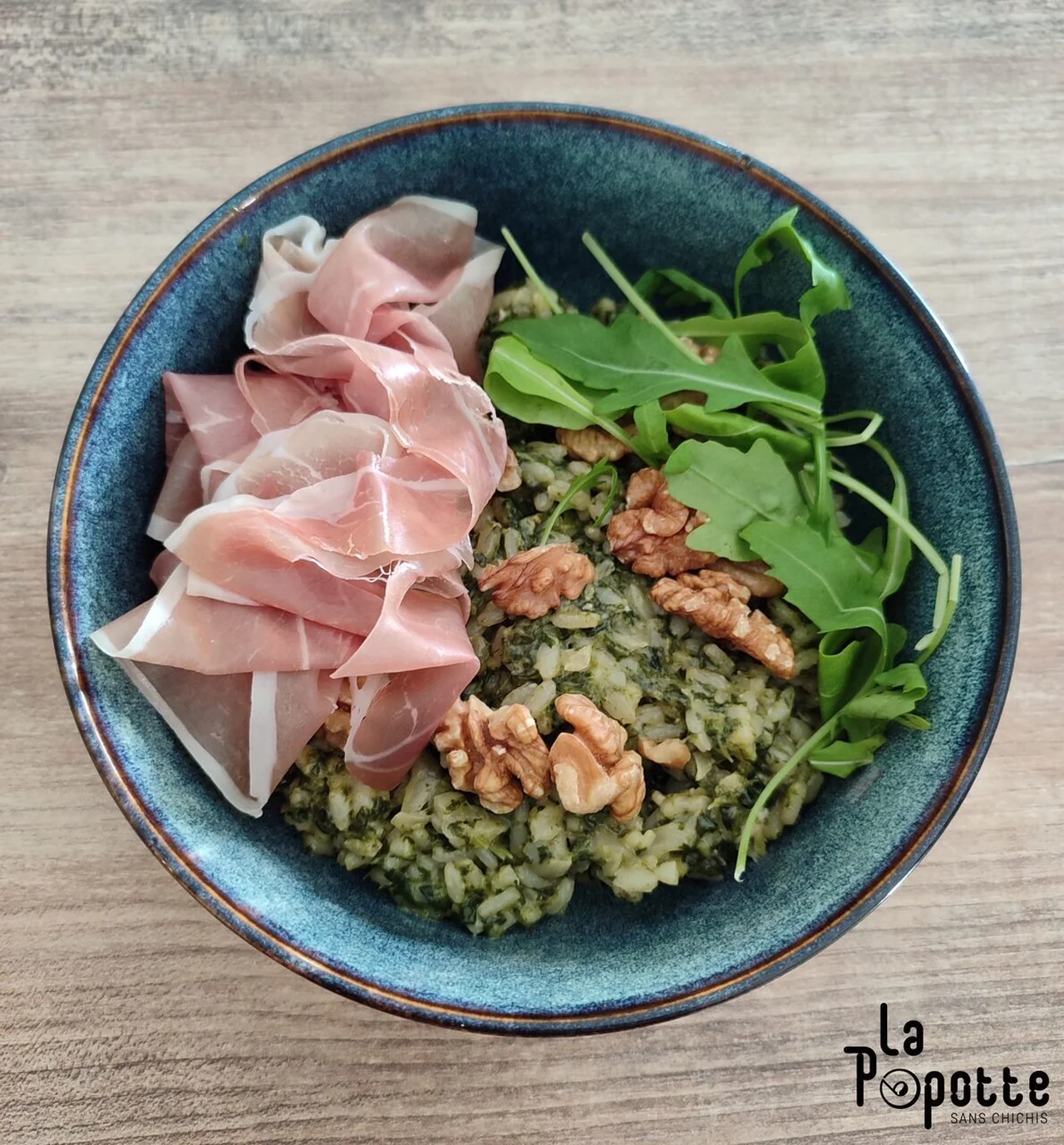 Risotto épinards, gorgonzola et noix