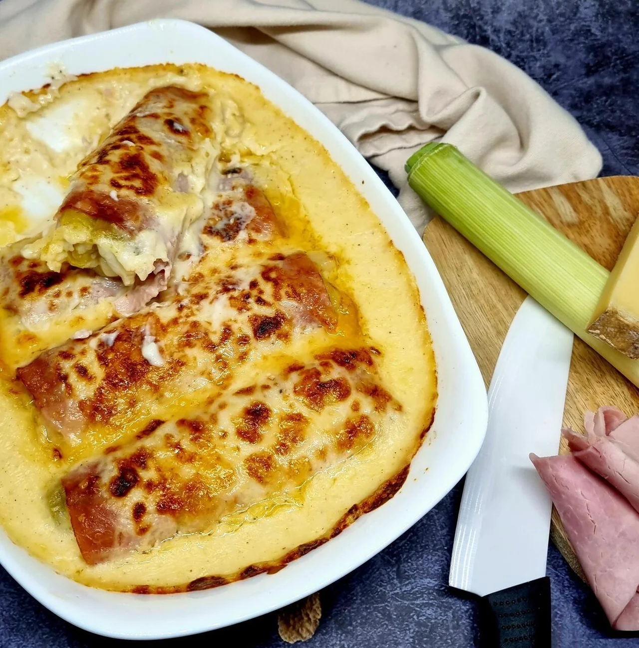 Poireaux au jambon