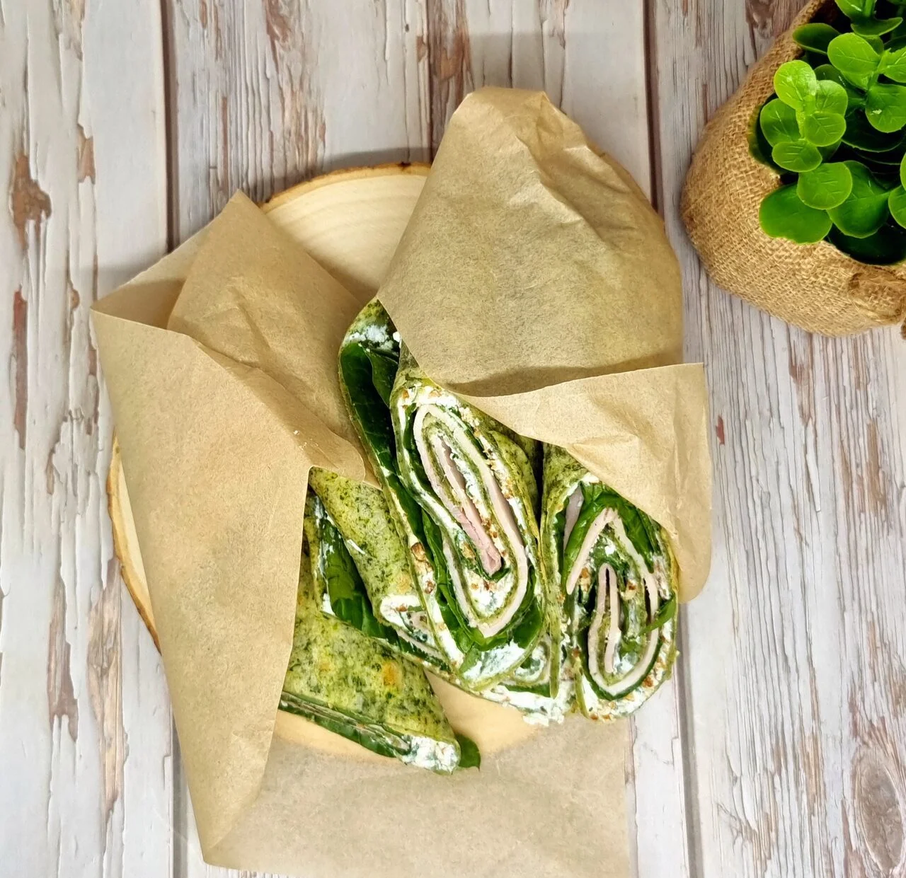 Wraps épinards, jambon et ricotta