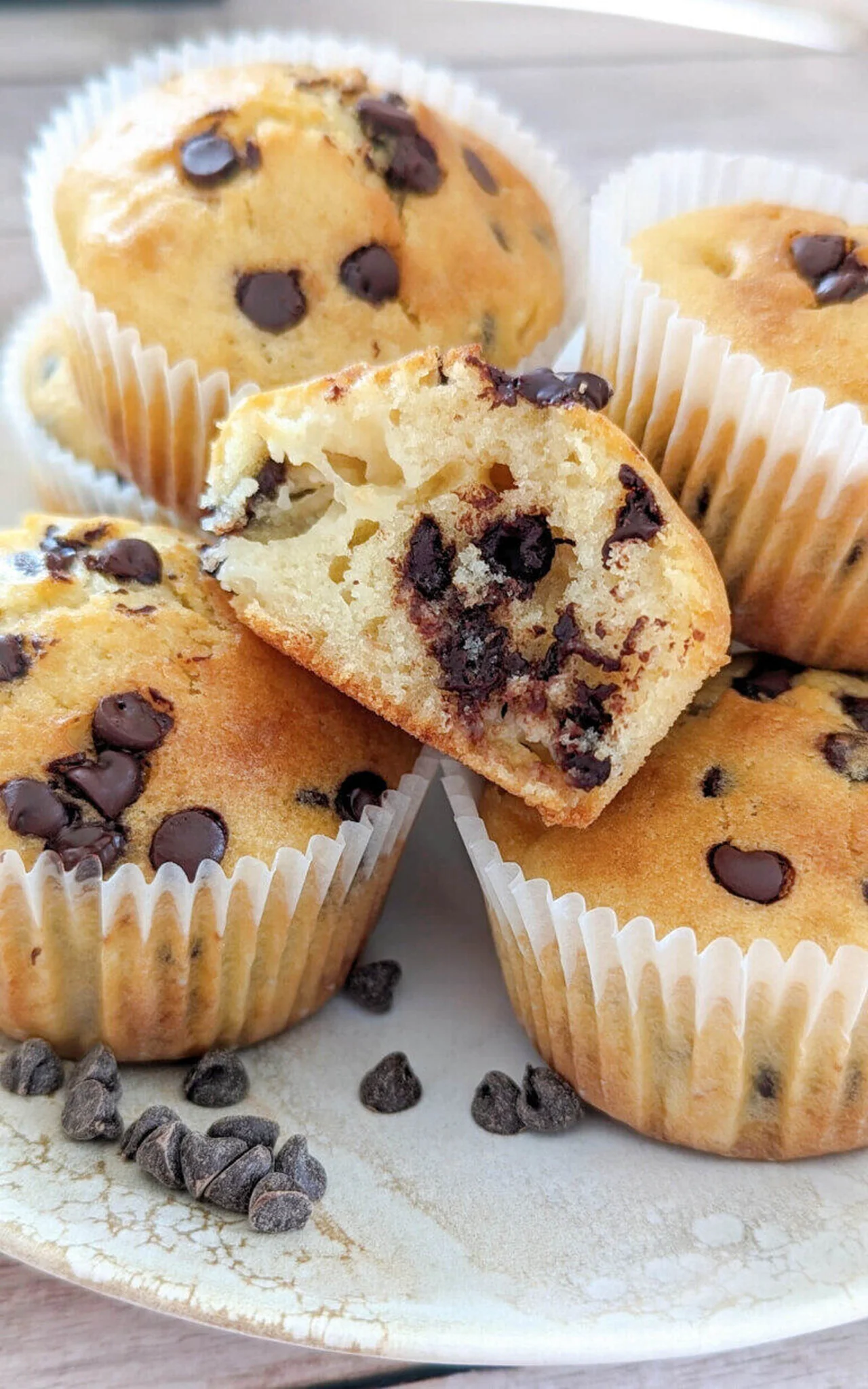 Muffins poires et pépites de chocolat noir