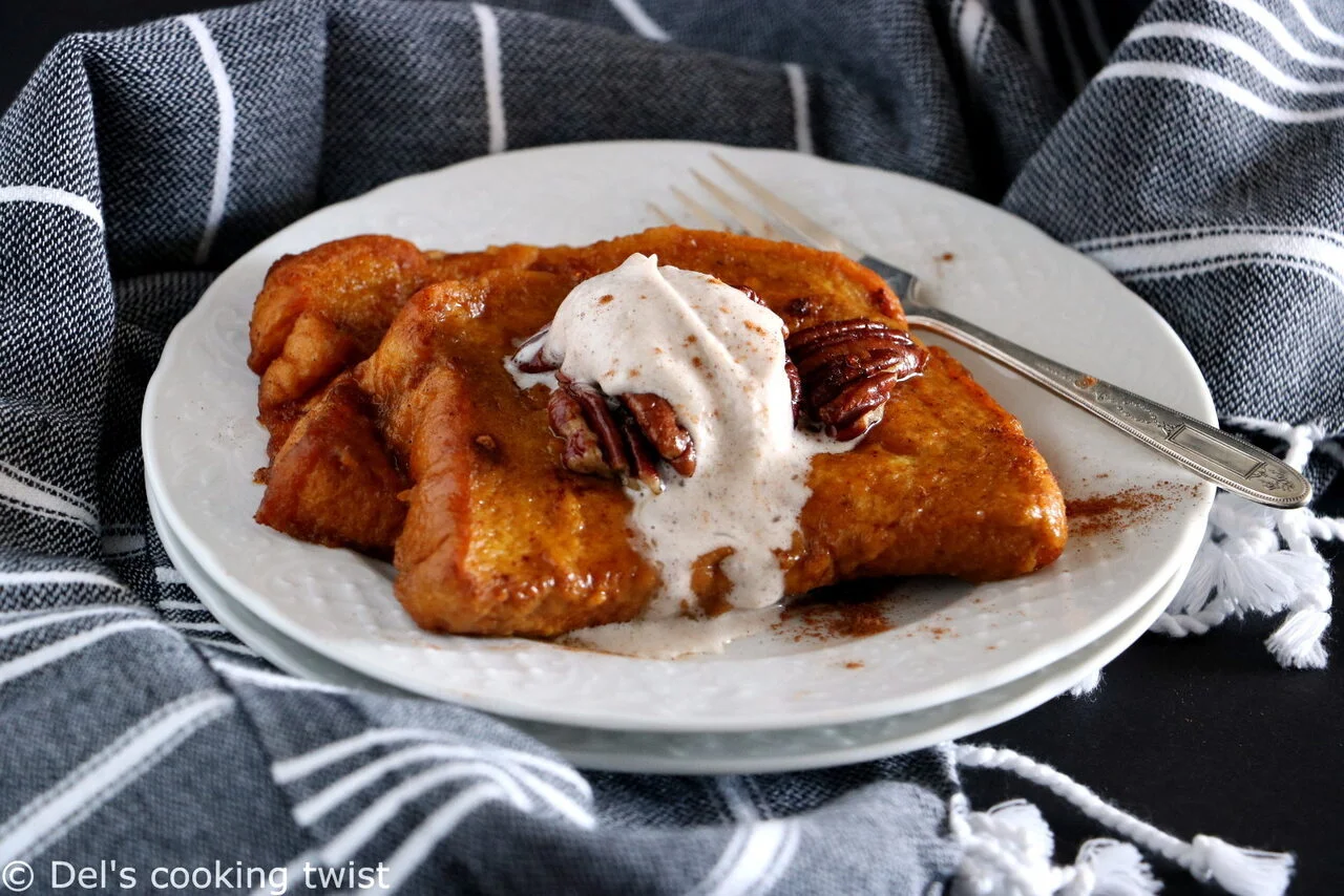Pain perdu vegan à la citrouille et chantilly chai