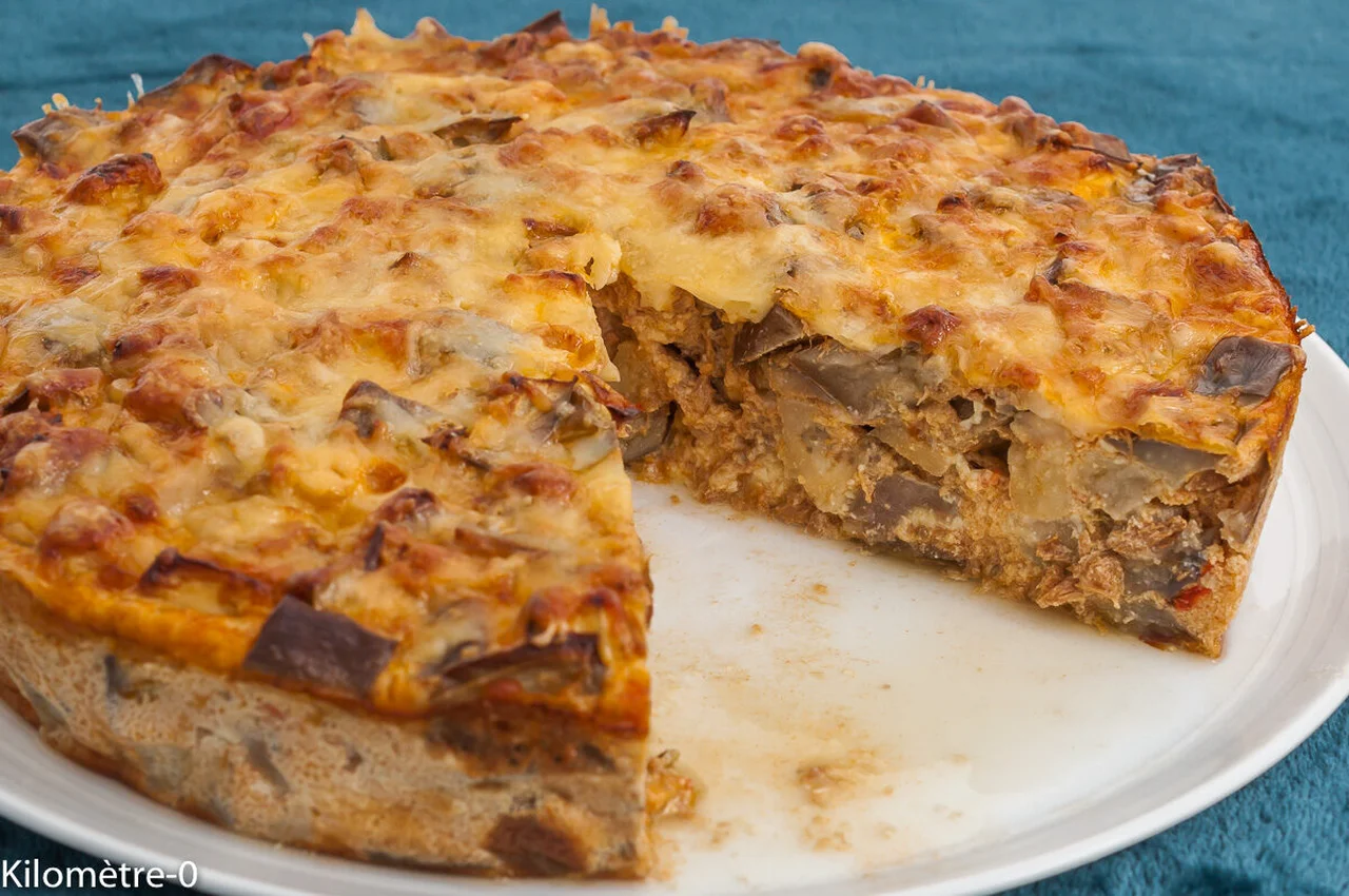 Clafoutis d'aubergines protéiné au thon à la catalane
