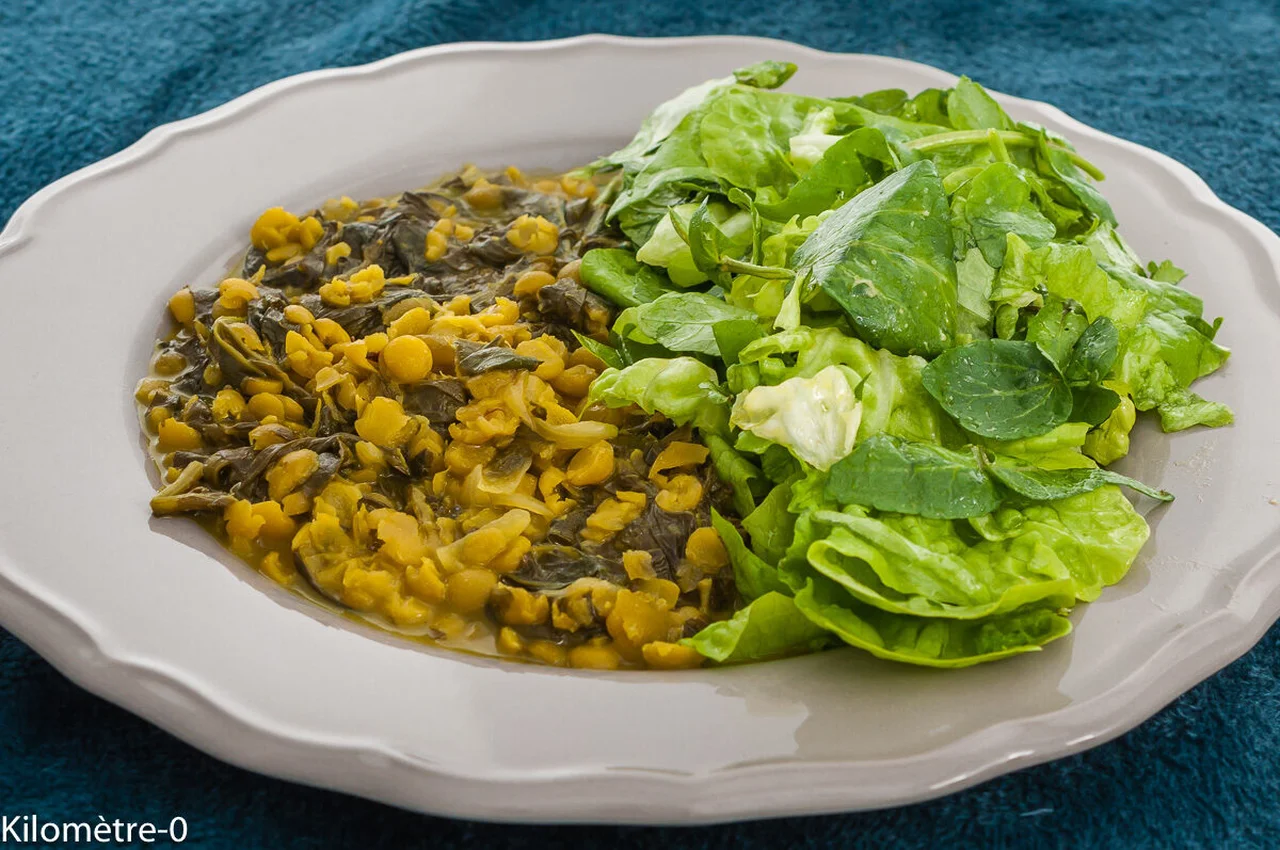 Dahl de pois cassés aux épinards