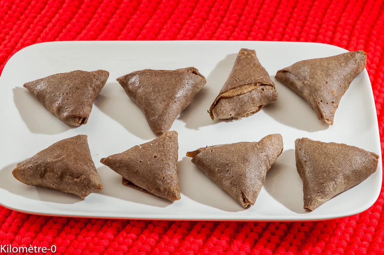 Samoussas de galettes aux pétoncles et champignons