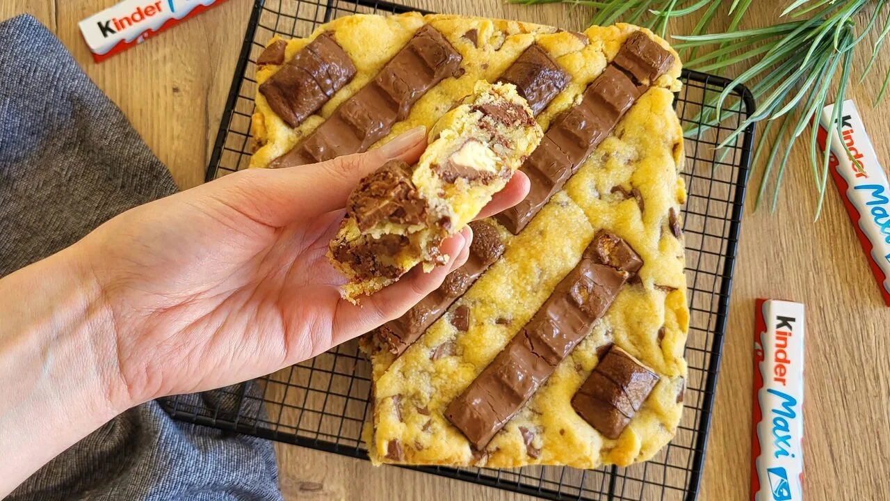 Carrés cookies Kinder Maxi et Bueno