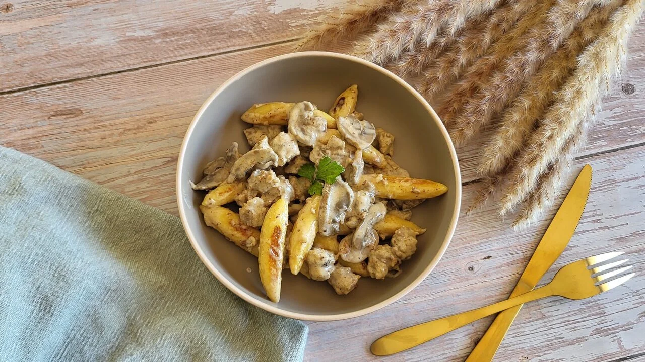 Gnocchis alsaciens aux saucisses et champignons
