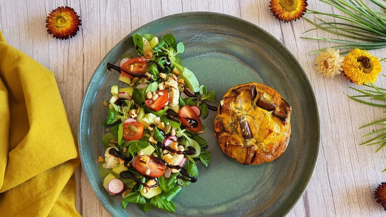 Mini frittata au parmesan et légumes rôtis