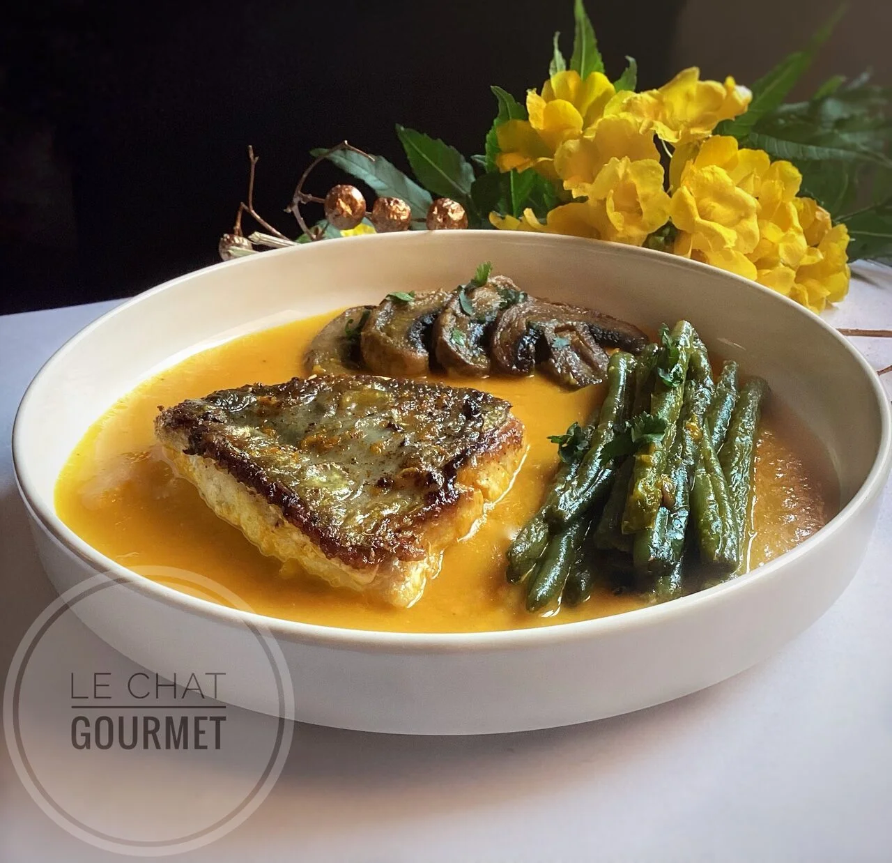 Filets de Saint Pierre crème de carottes mandarine