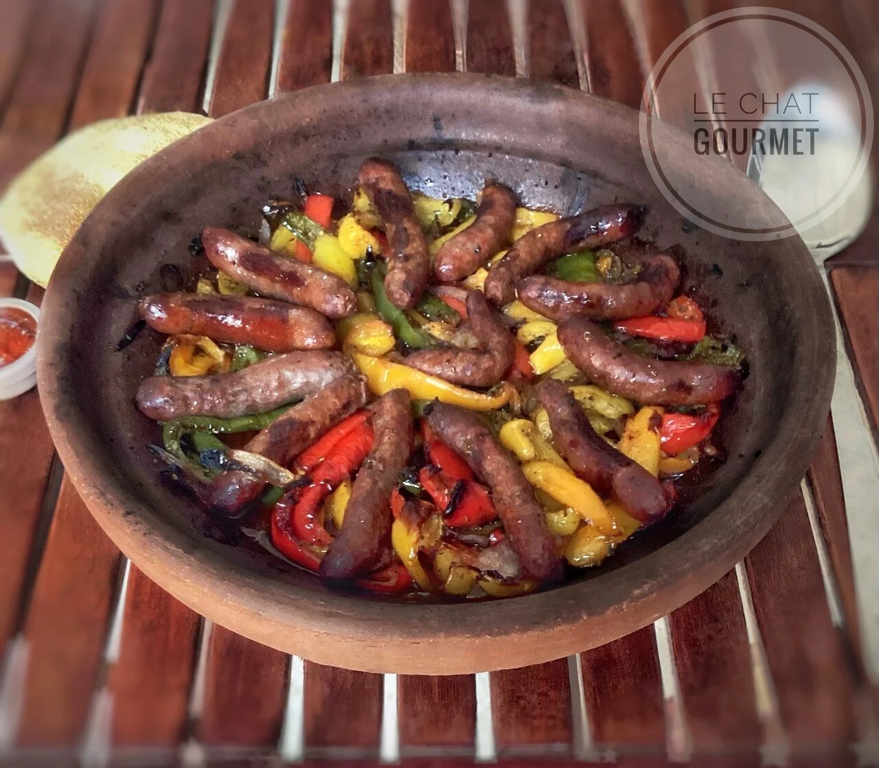 One pan poivrons et merguez