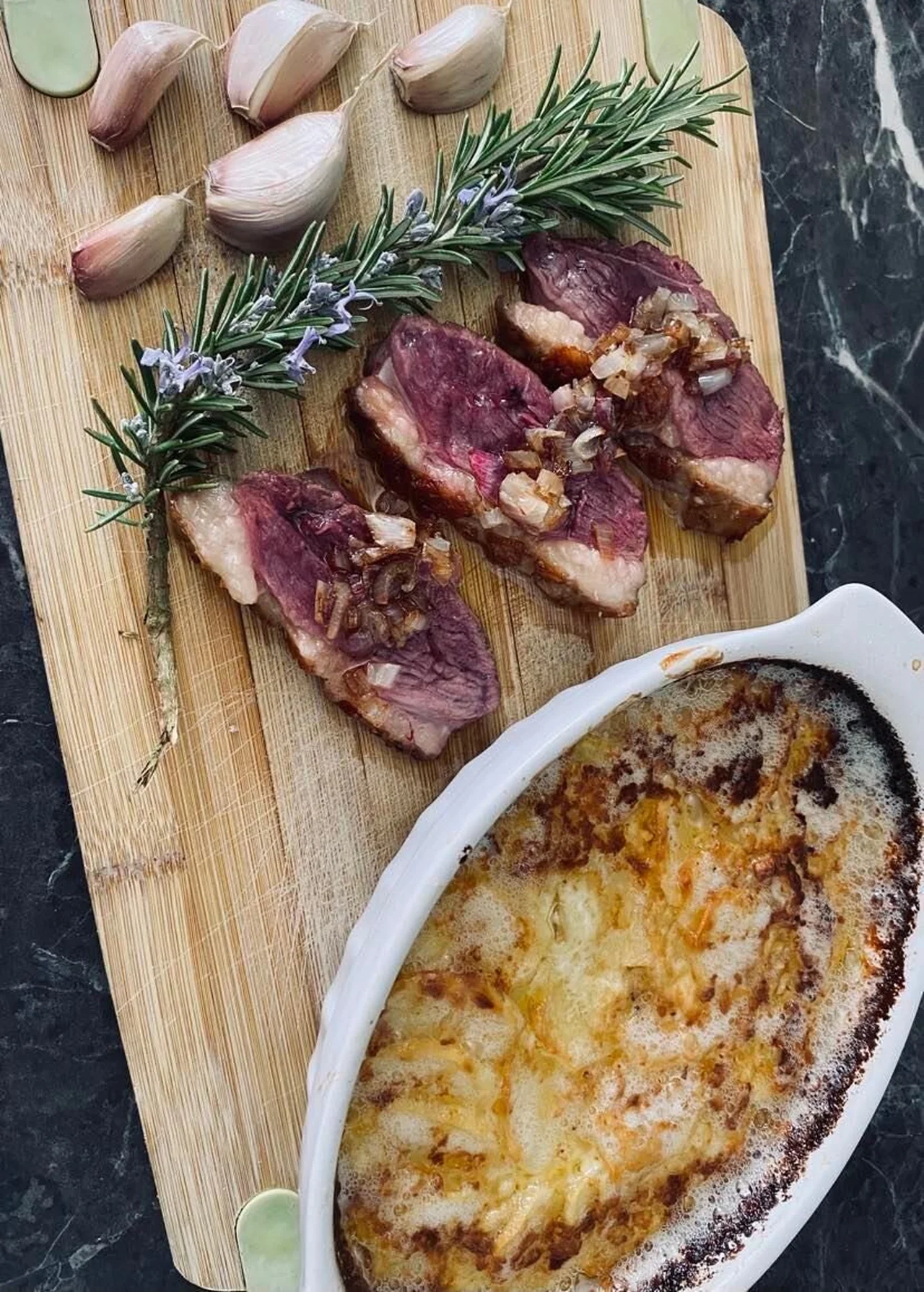 Magret de canard miel thym échalote