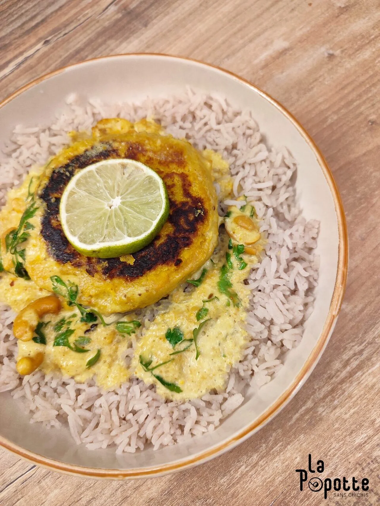 Galette de pois chiches au curry
