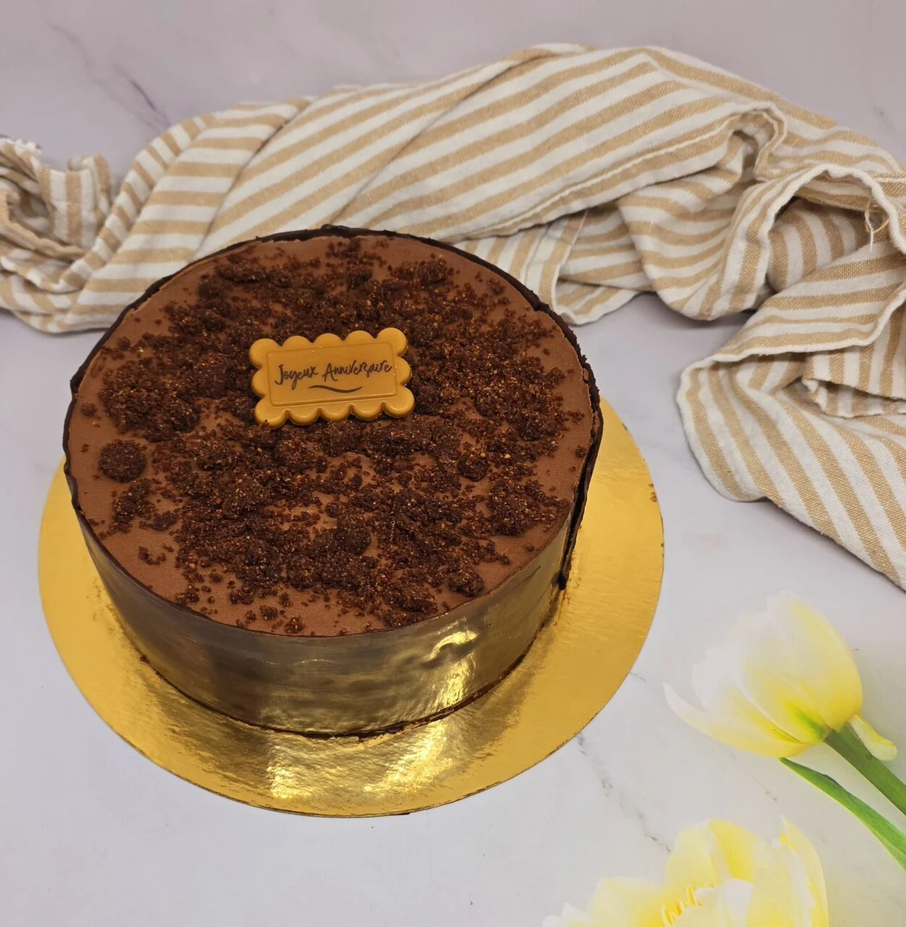 Entremets chocolat noir caramel