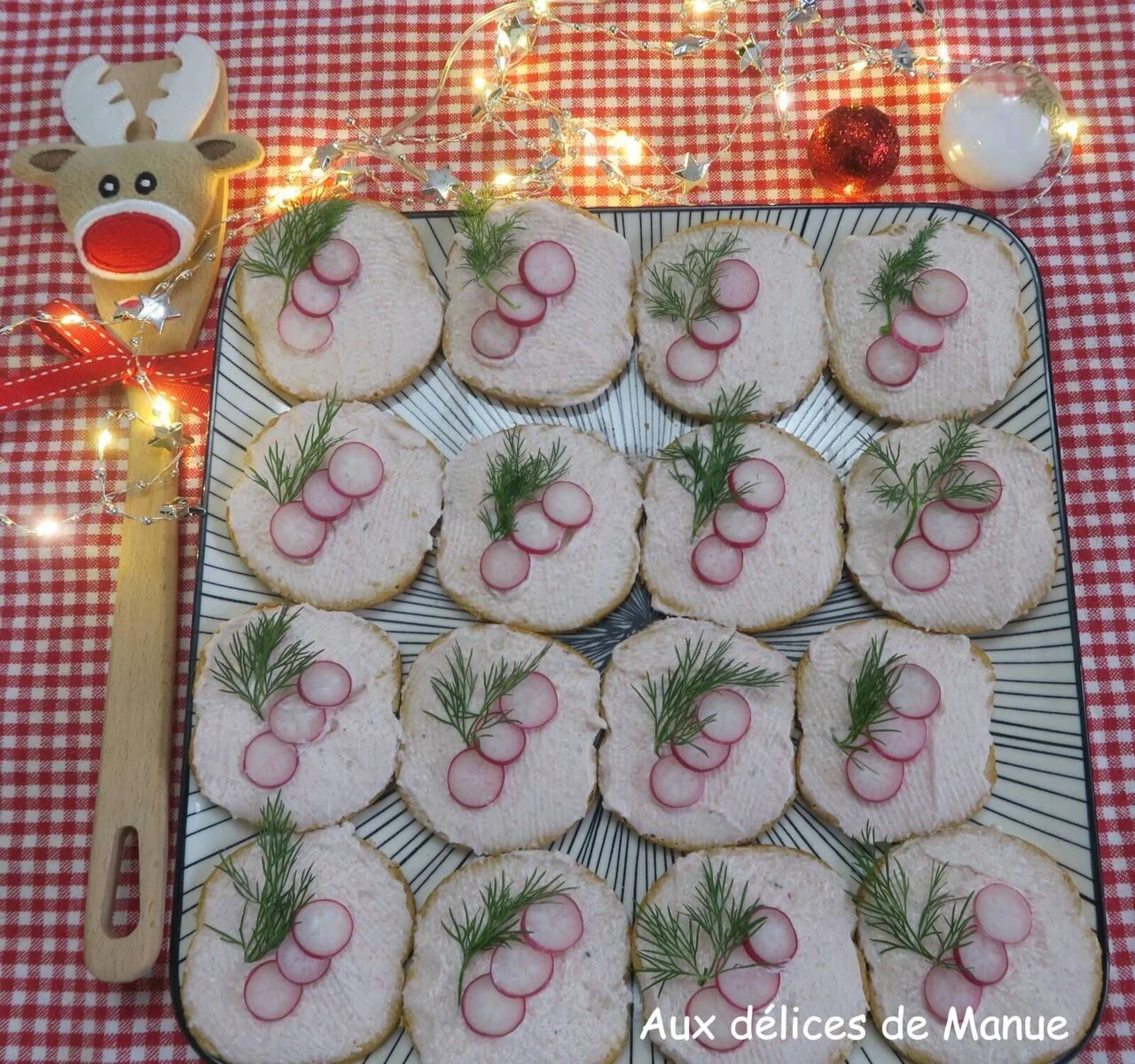 Toasts au tarama, radis et aneth