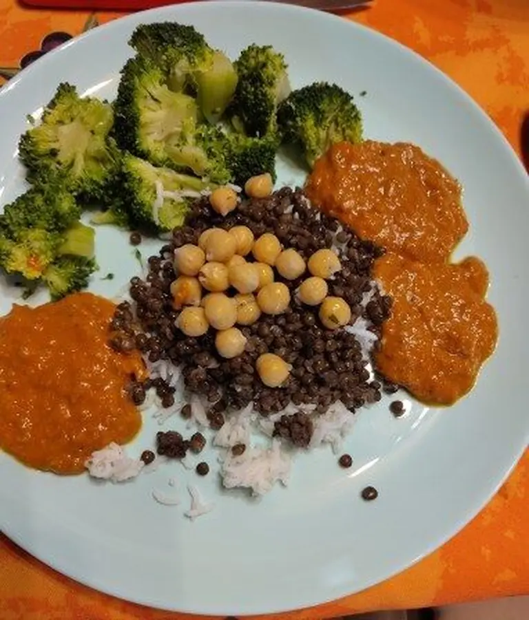 Salade de lentilles, pois chiches