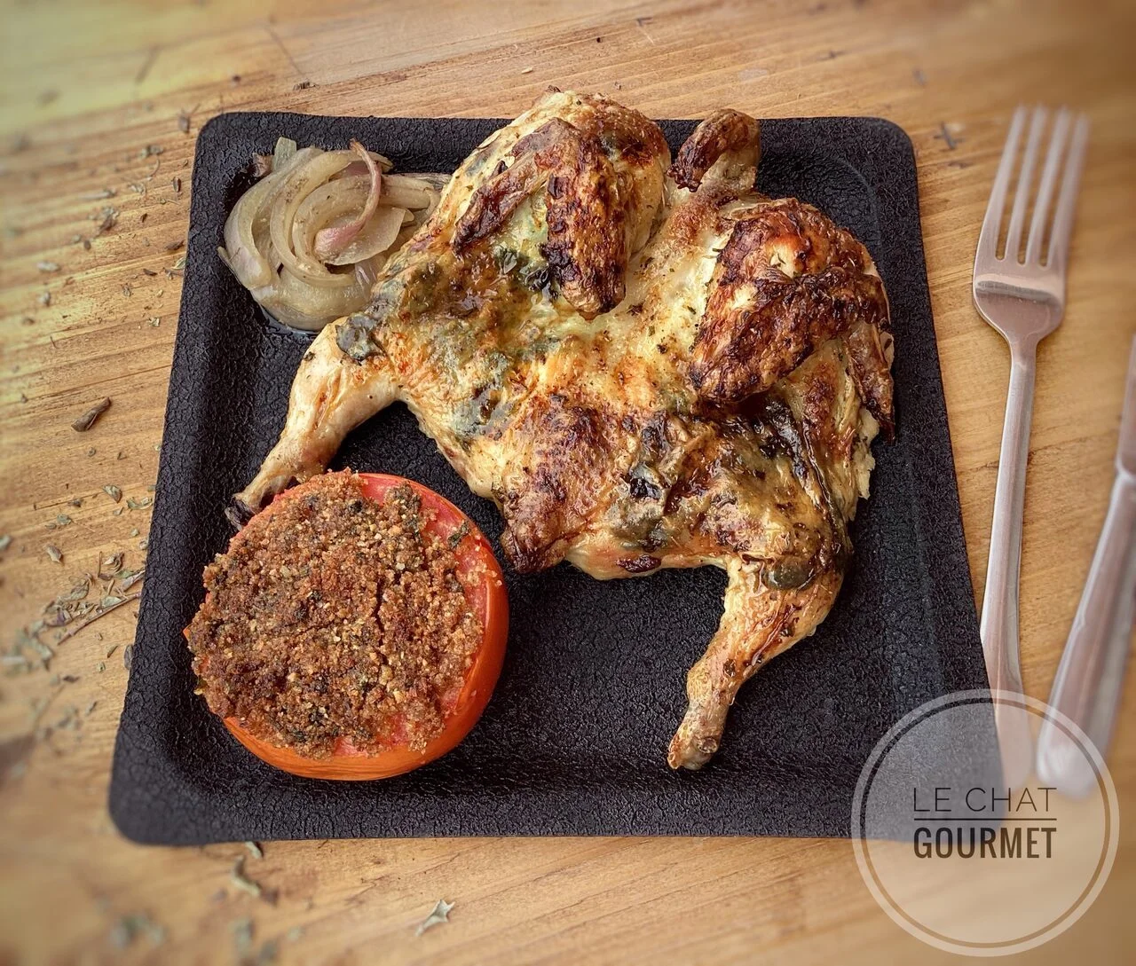 Coquelet en crapaudine aux épices